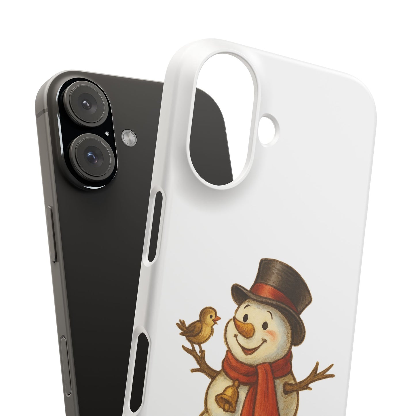 Festive Snowman Phone Case, Winter Holiday Phone Cover, Cute Snowman Snap Case, Christmas Gift for Phone Lovers, Seasonal Tech Accessories