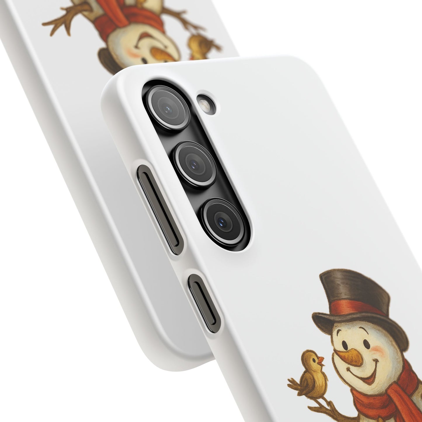 Festive Snowman Phone Case, Winter Holiday Phone Cover, Cute Snowman Snap Case, Christmas Gift for Phone Lovers, Seasonal Tech Accessories