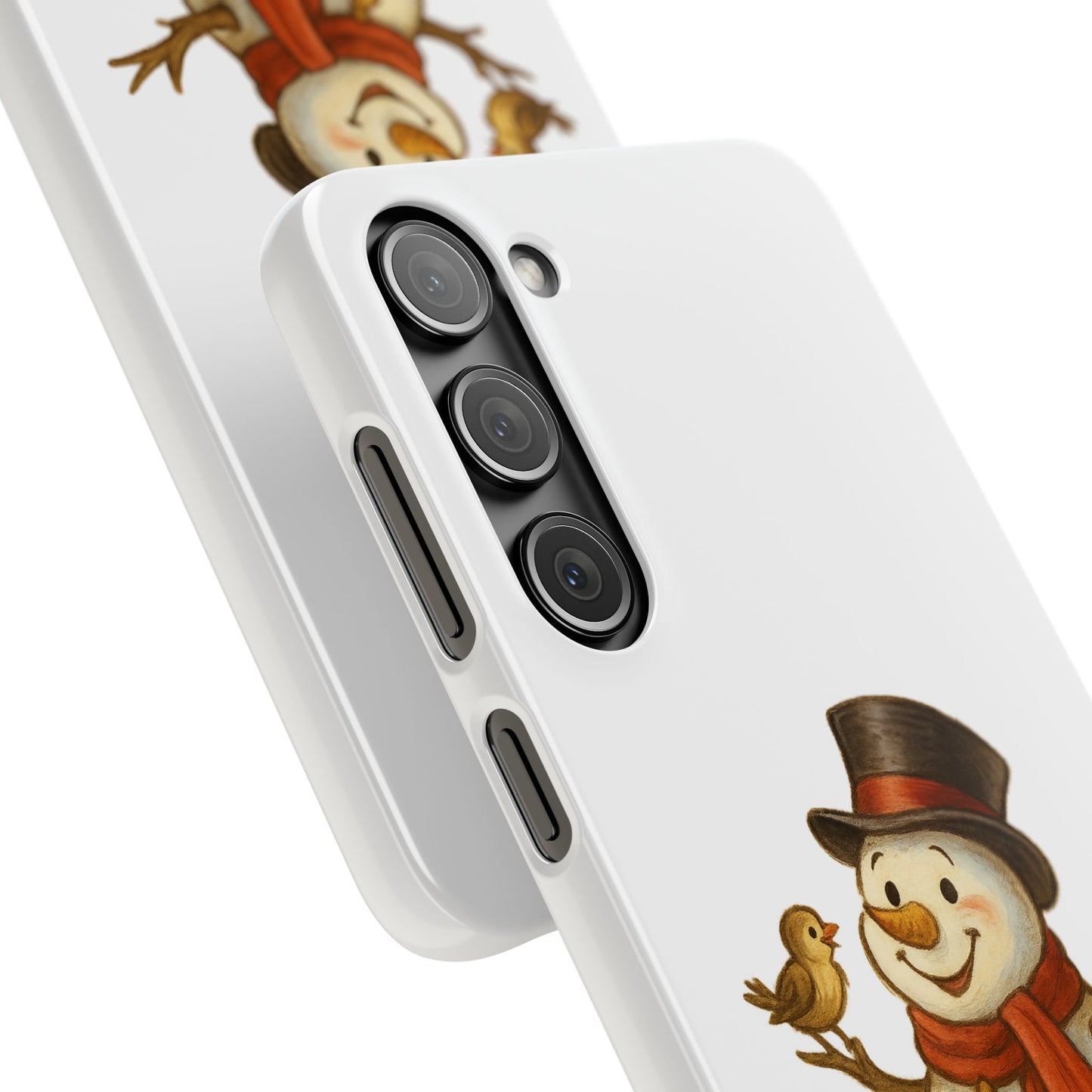 Festive Snowman Phone Case, Winter Holiday Phone Cover, Cute Snowman Snap Case, Christmas Gift for Phone Lovers, Seasonal Tech Accessories