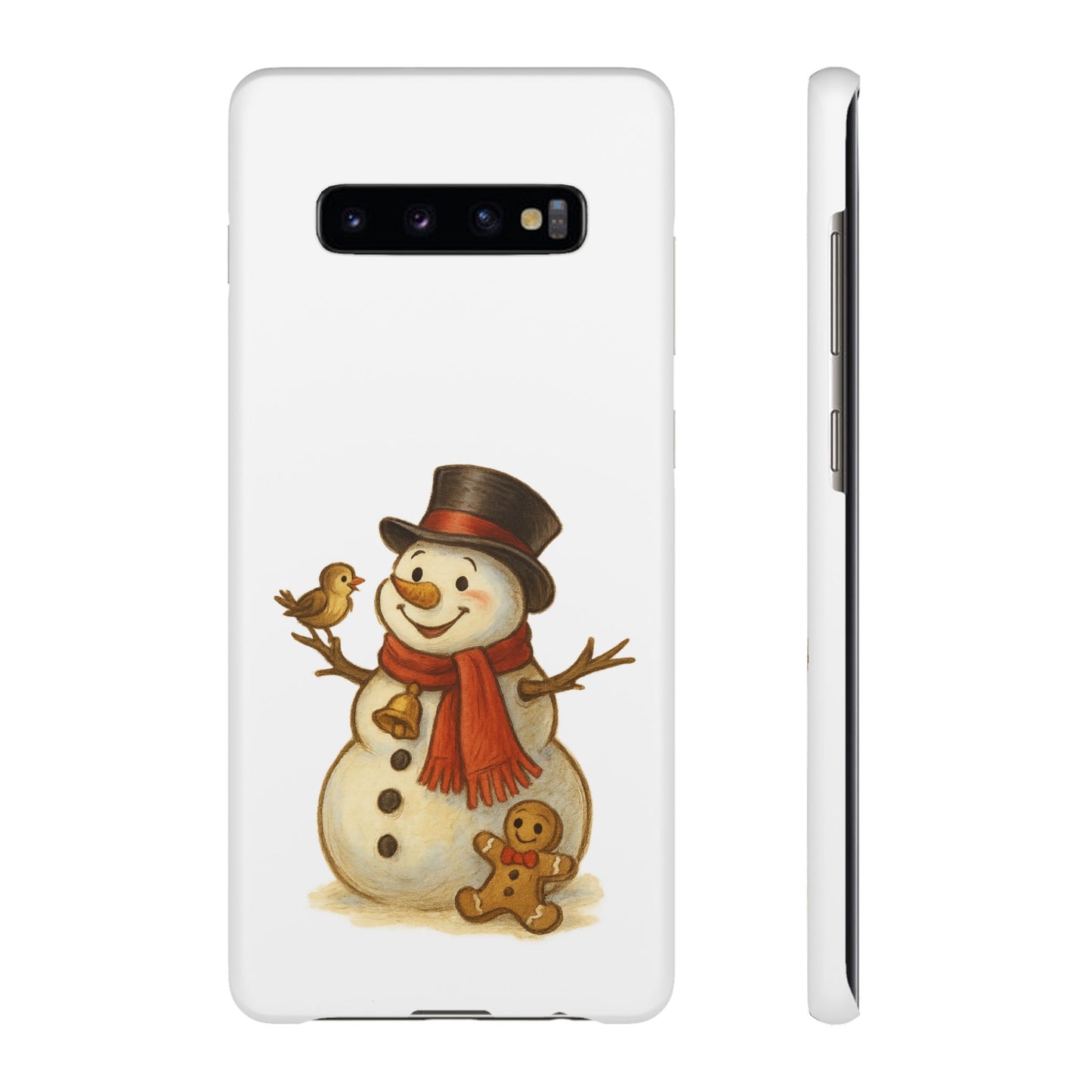 Festive Snowman Phone Case, Winter Holiday Phone Cover, Cute Snowman Snap Case, Christmas Gift for Phone Lovers, Seasonal Tech Accessories