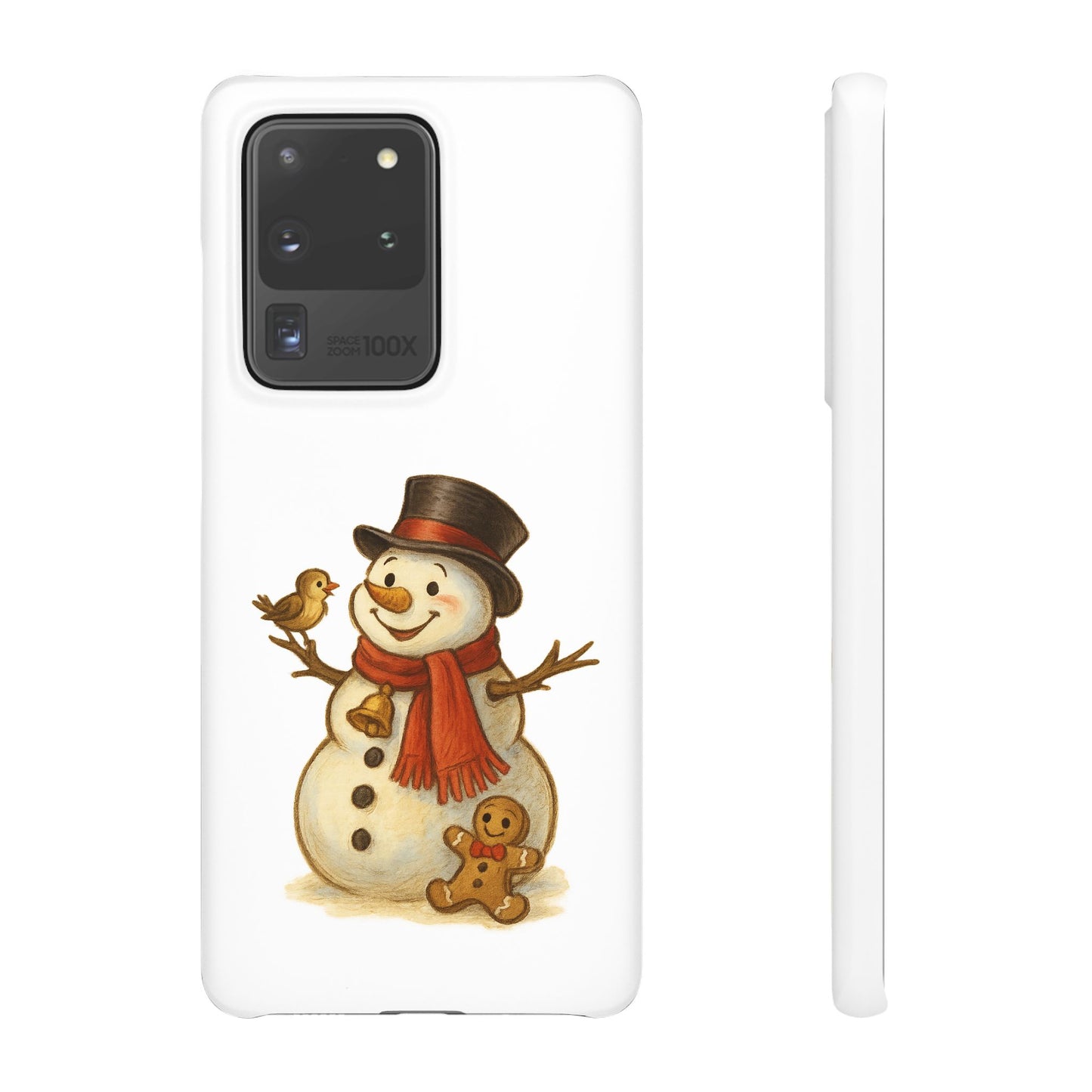 Festive Snowman Phone Case, Winter Holiday Phone Cover, Cute Snowman Snap Case, Christmas Gift for Phone Lovers, Seasonal Tech Accessories