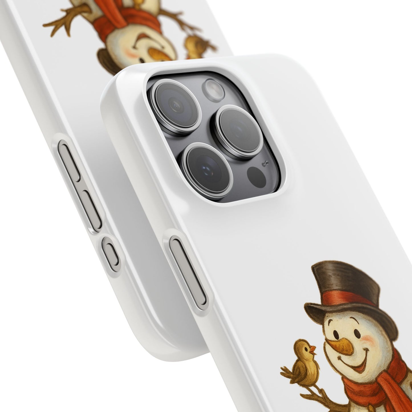 Festive Snowman Phone Case, Winter Holiday Phone Cover, Cute Snowman Snap Case, Christmas Gift for Phone Lovers, Seasonal Tech Accessories