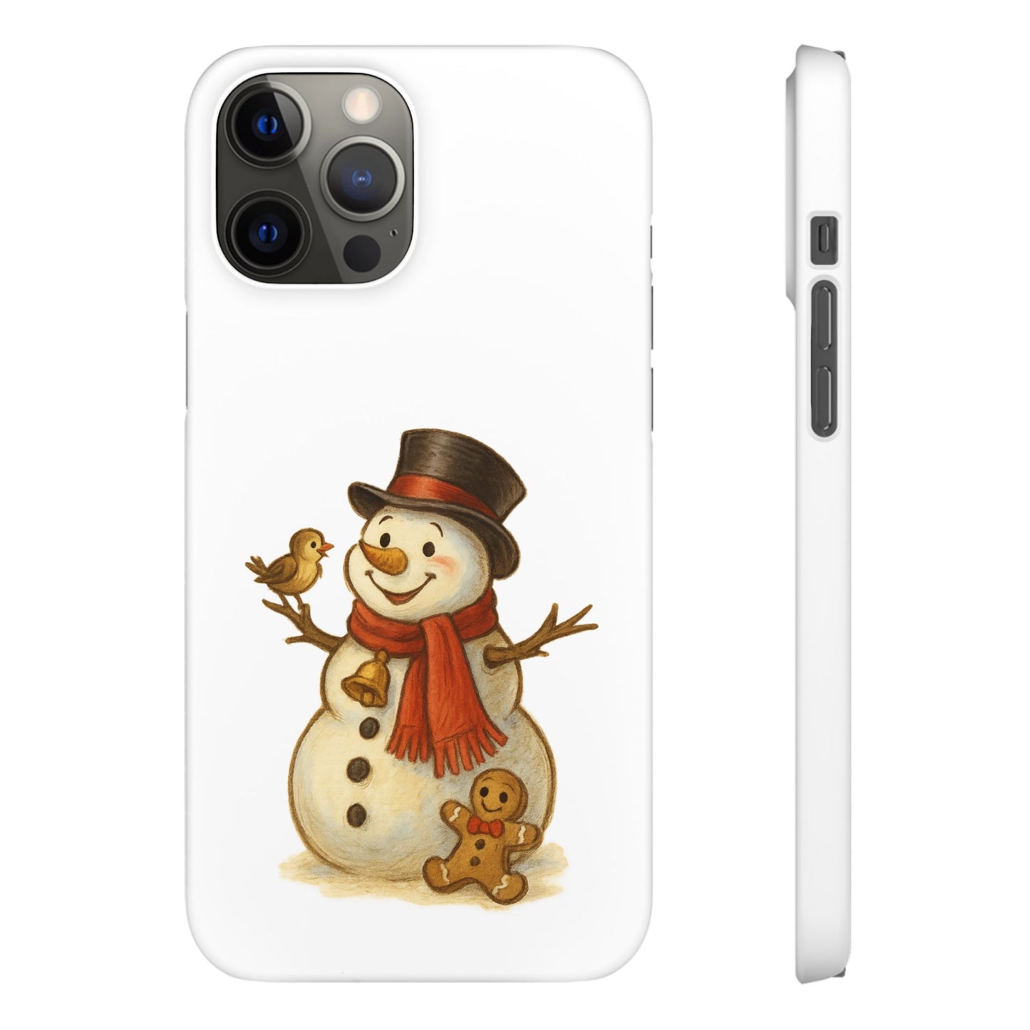 Festive Snowman Phone Case, Winter Holiday Phone Cover, Cute Snowman Snap Case, Christmas Gift for Phone Lovers, Seasonal Tech Accessories