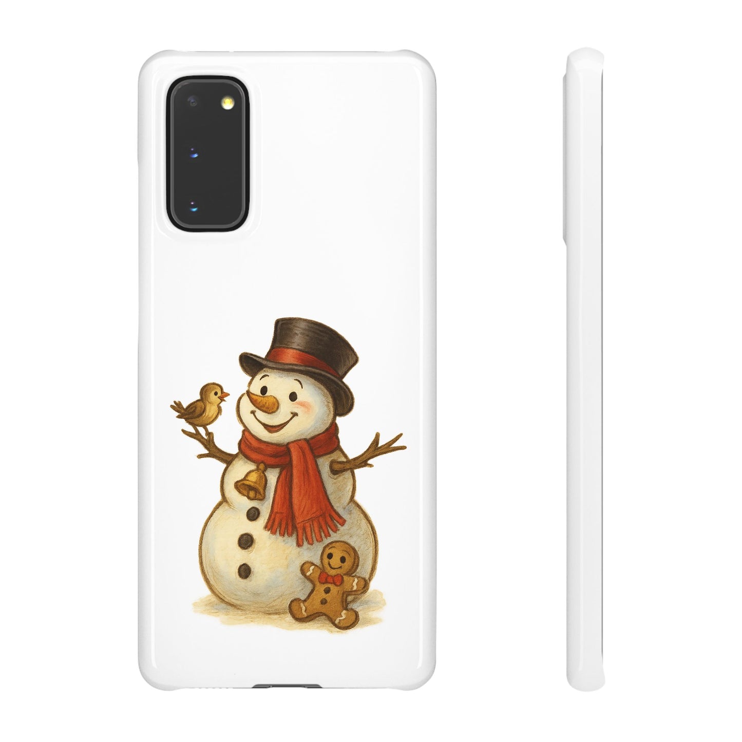 Festive Snowman Phone Case, Winter Holiday Phone Cover, Cute Snowman Snap Case, Christmas Gift for Phone Lovers, Seasonal Tech Accessories