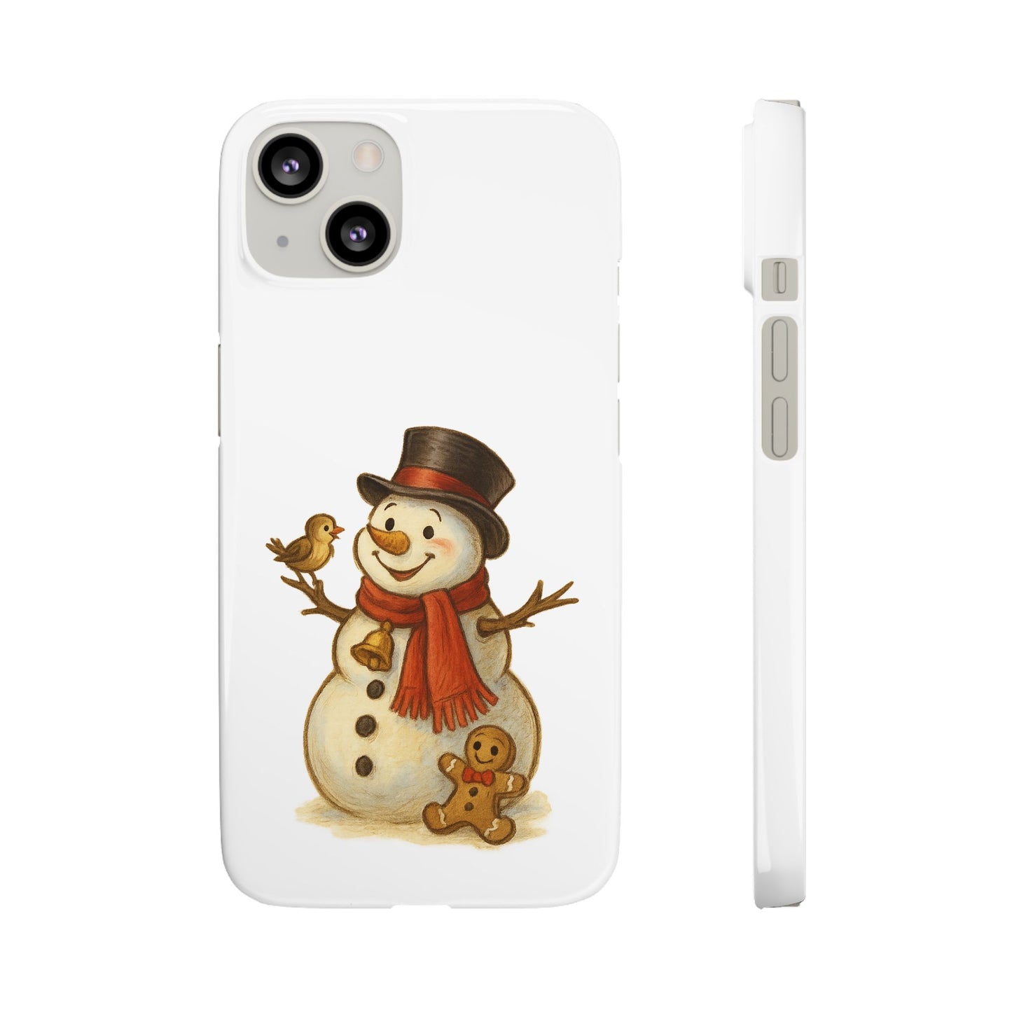 Festive Snowman Phone Case, Winter Holiday Phone Cover, Cute Snowman Snap Case, Christmas Gift for Phone Lovers, Seasonal Tech Accessories
