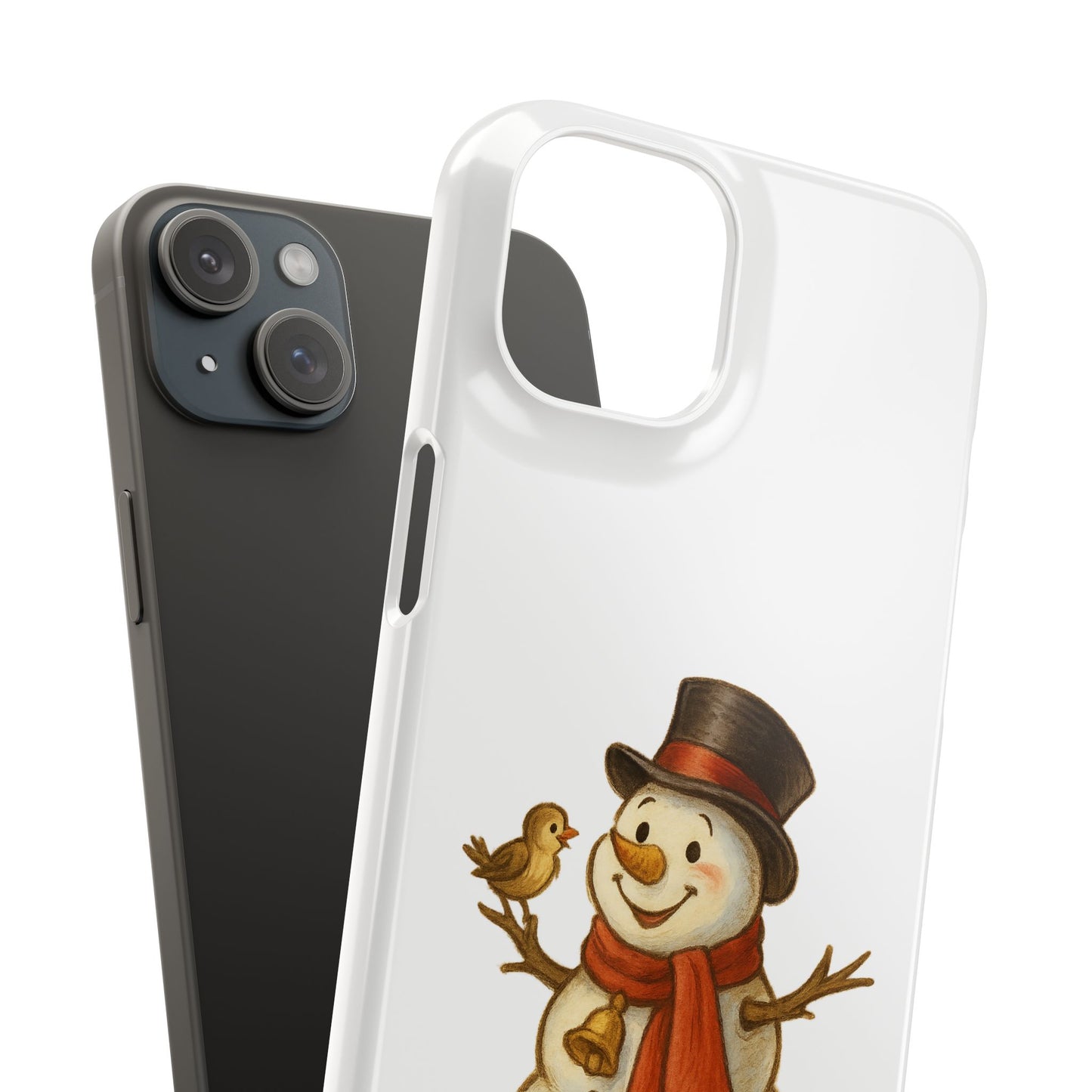 Festive Snowman Phone Case, Winter Holiday Phone Cover, Cute Snowman Snap Case, Christmas Gift for Phone Lovers, Seasonal Tech Accessories