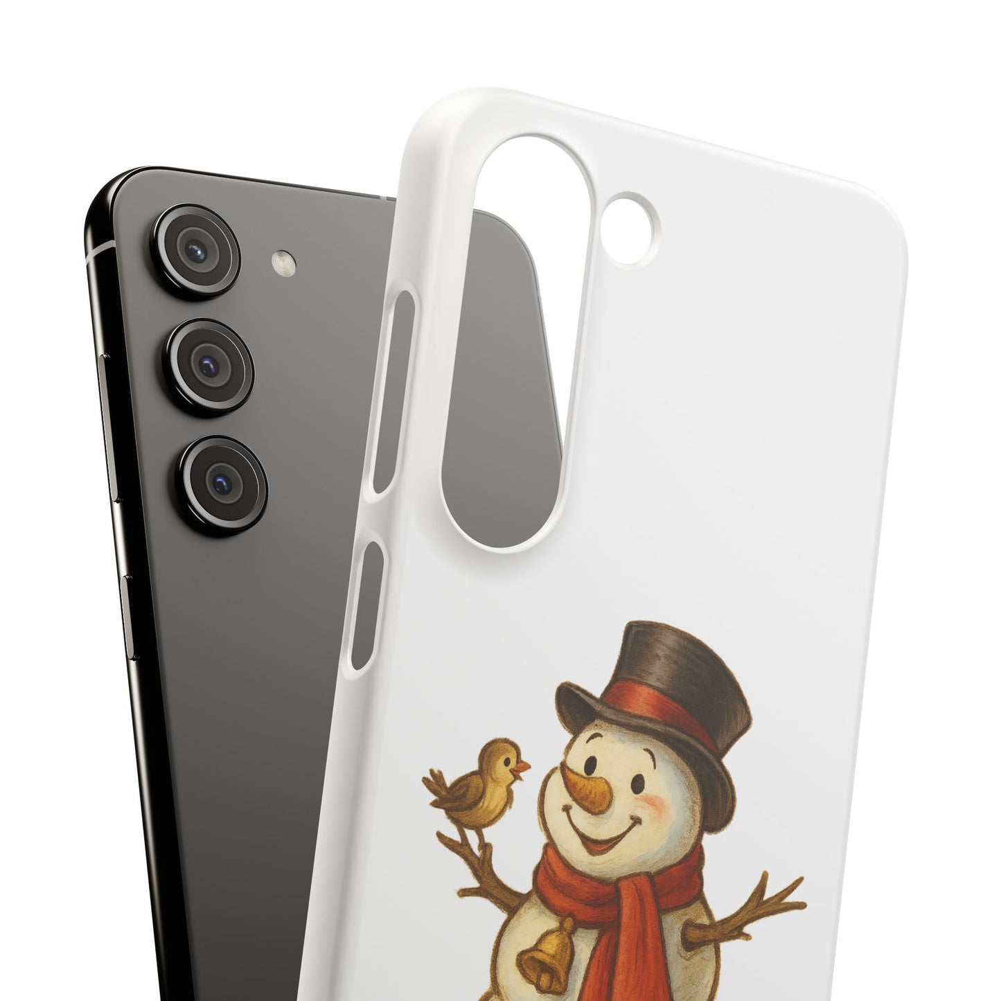 Festive Snowman Phone Case, Winter Holiday Phone Cover, Cute Snowman Snap Case, Christmas Gift for Phone Lovers, Seasonal Tech Accessories