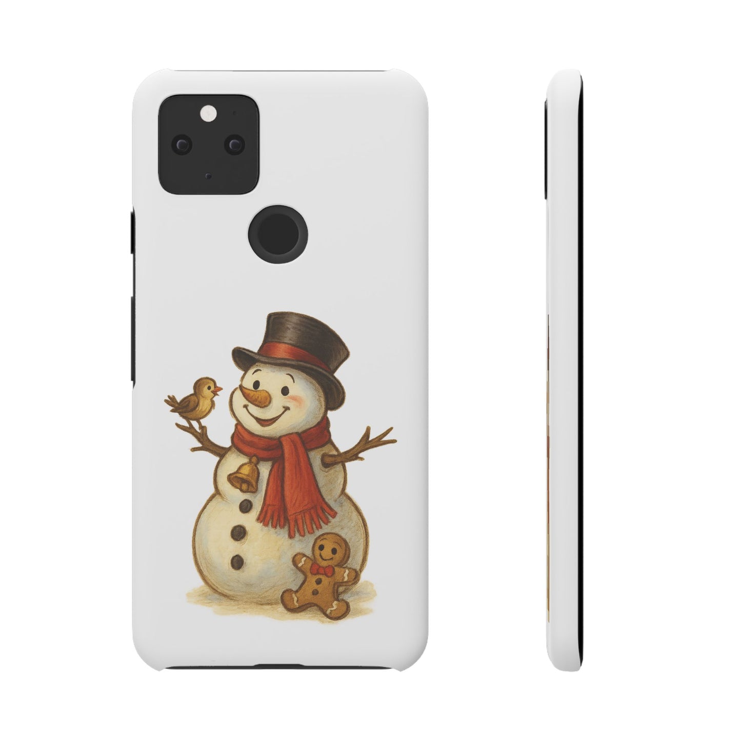 Festive Snowman Phone Case, Winter Holiday Phone Cover, Cute Snowman Snap Case, Christmas Gift for Phone Lovers, Seasonal Tech Accessories
