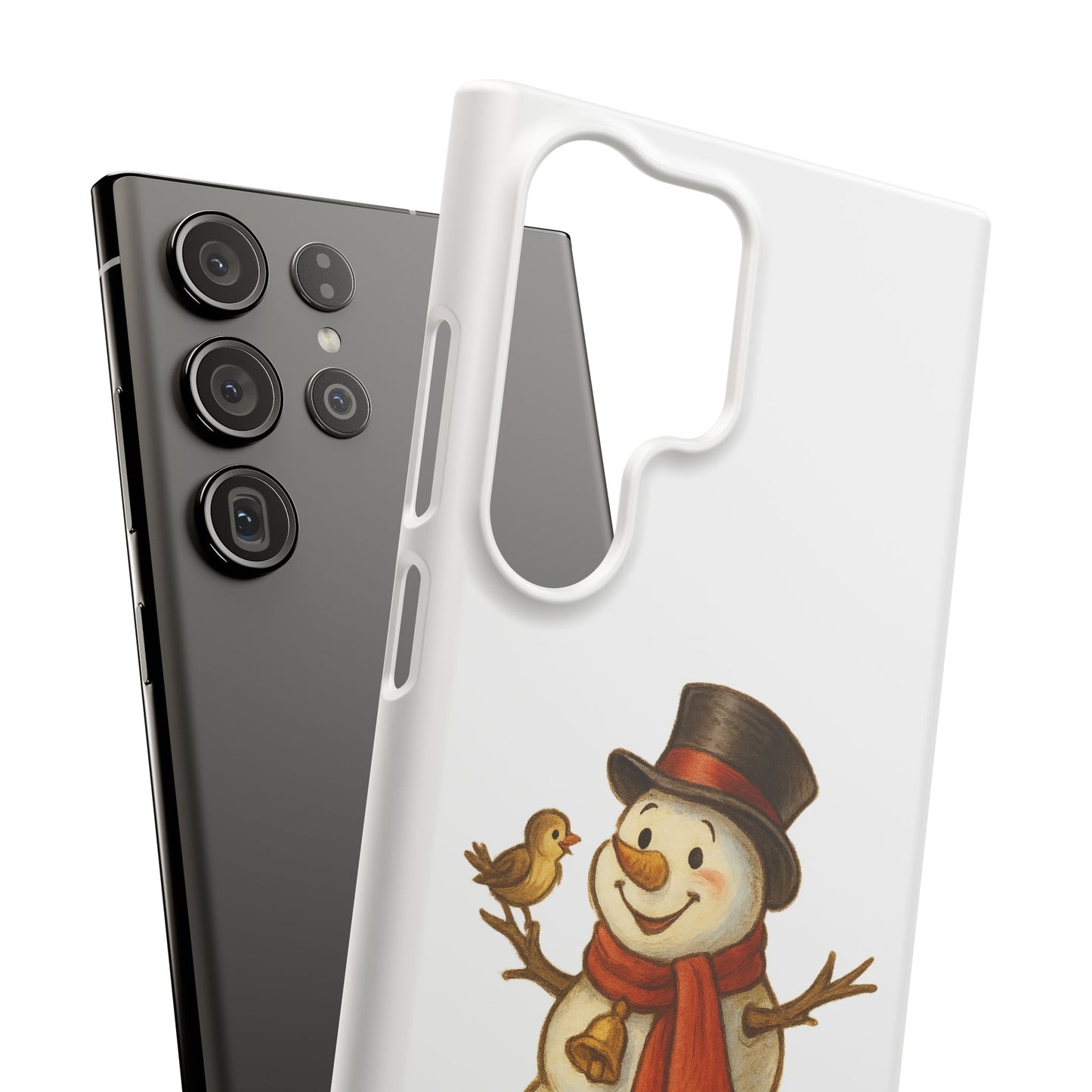 Festive Snowman Phone Case, Winter Holiday Phone Cover, Cute Snowman Snap Case, Christmas Gift for Phone Lovers, Seasonal Tech Accessories