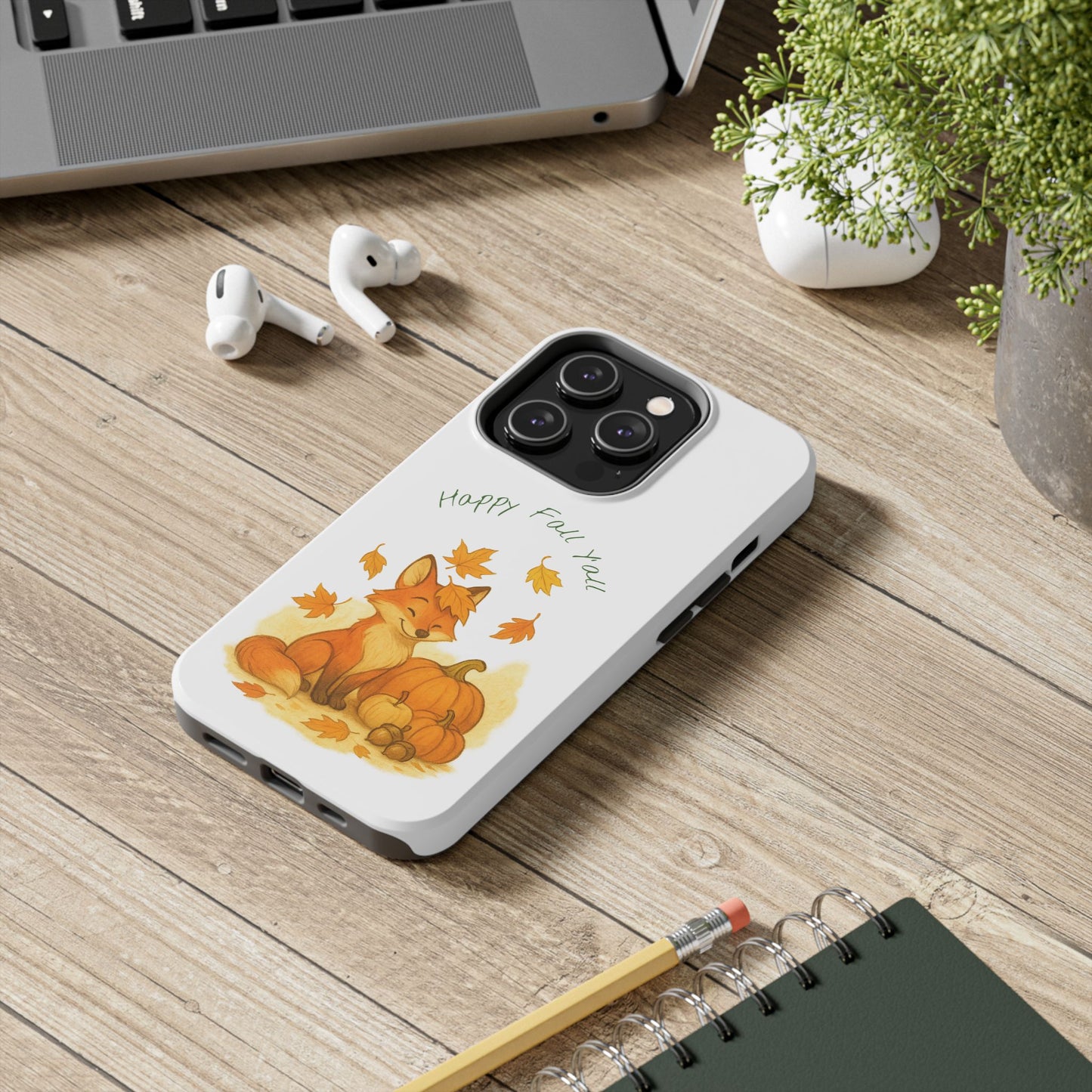 Autumn Fox Phone Case, Fall Animals Tough Case, Cute Pumpkin Design, Seasonal Phone Cover, Gifts for Fall Lovers