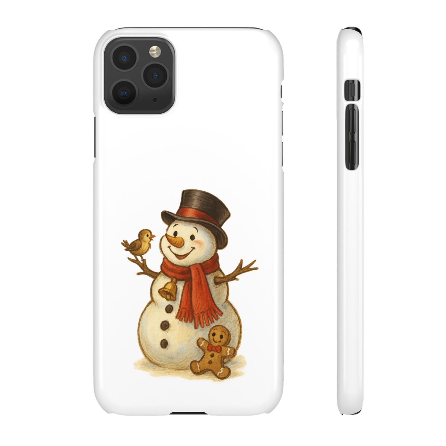 Festive Snowman Phone Case, Winter Holiday Phone Cover, Cute Snowman Snap Case, Christmas Gift for Phone Lovers, Seasonal Tech Accessories