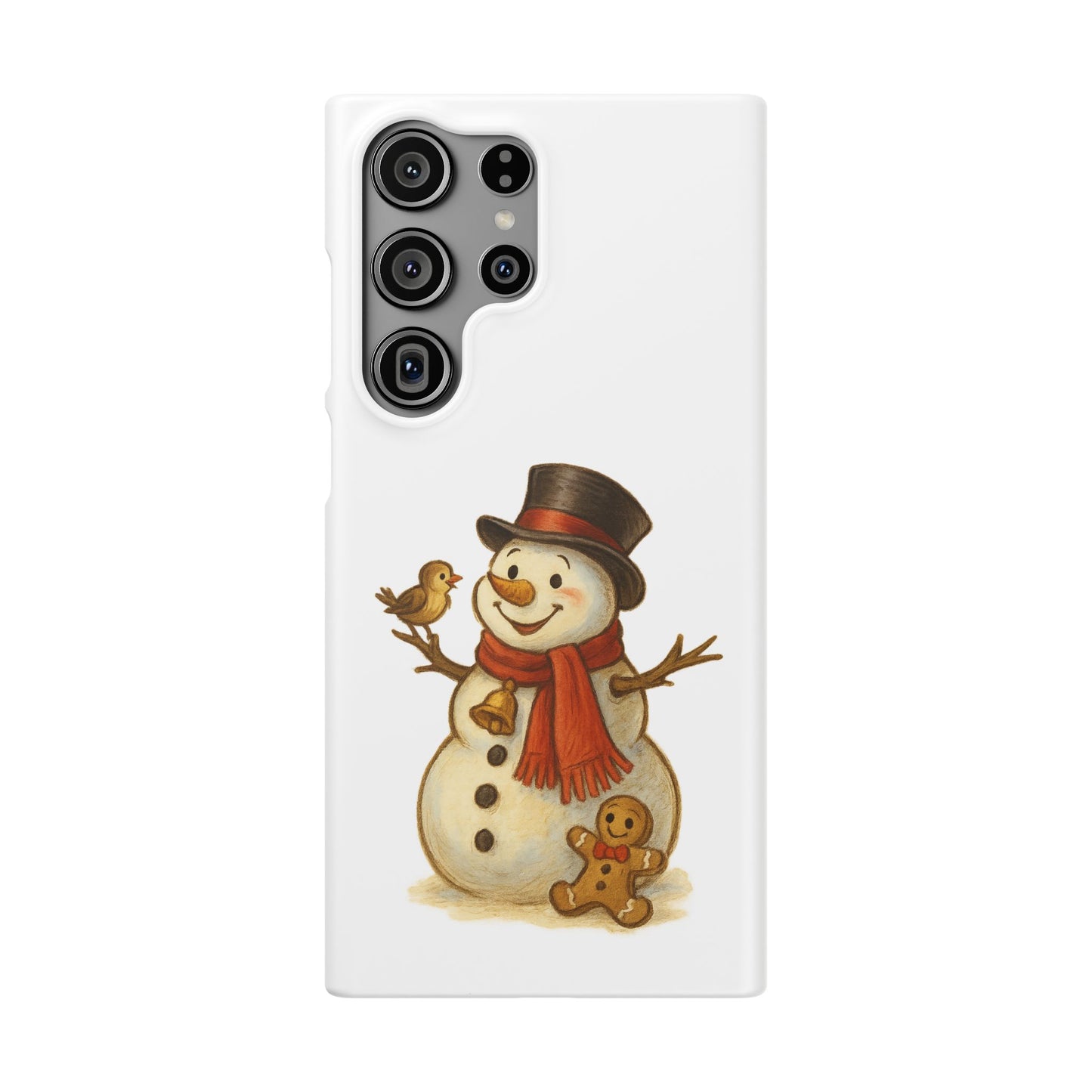 Festive Snowman Phone Case, Winter Holiday Phone Cover, Cute Snowman Snap Case, Christmas Gift for Phone Lovers, Seasonal Tech Accessories