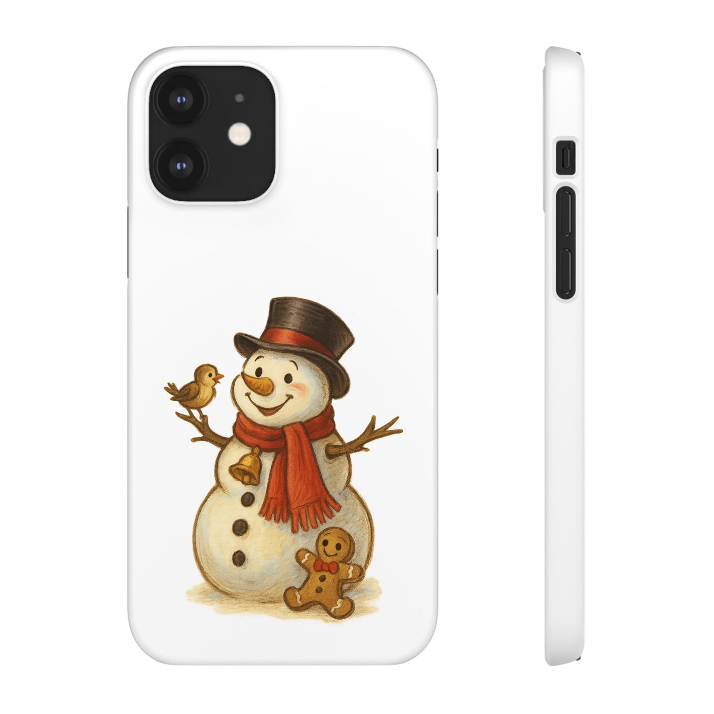 Festive Snowman Phone Case, Winter Holiday Phone Cover, Cute Snowman Snap Case, Christmas Gift for Phone Lovers, Seasonal Tech Accessories