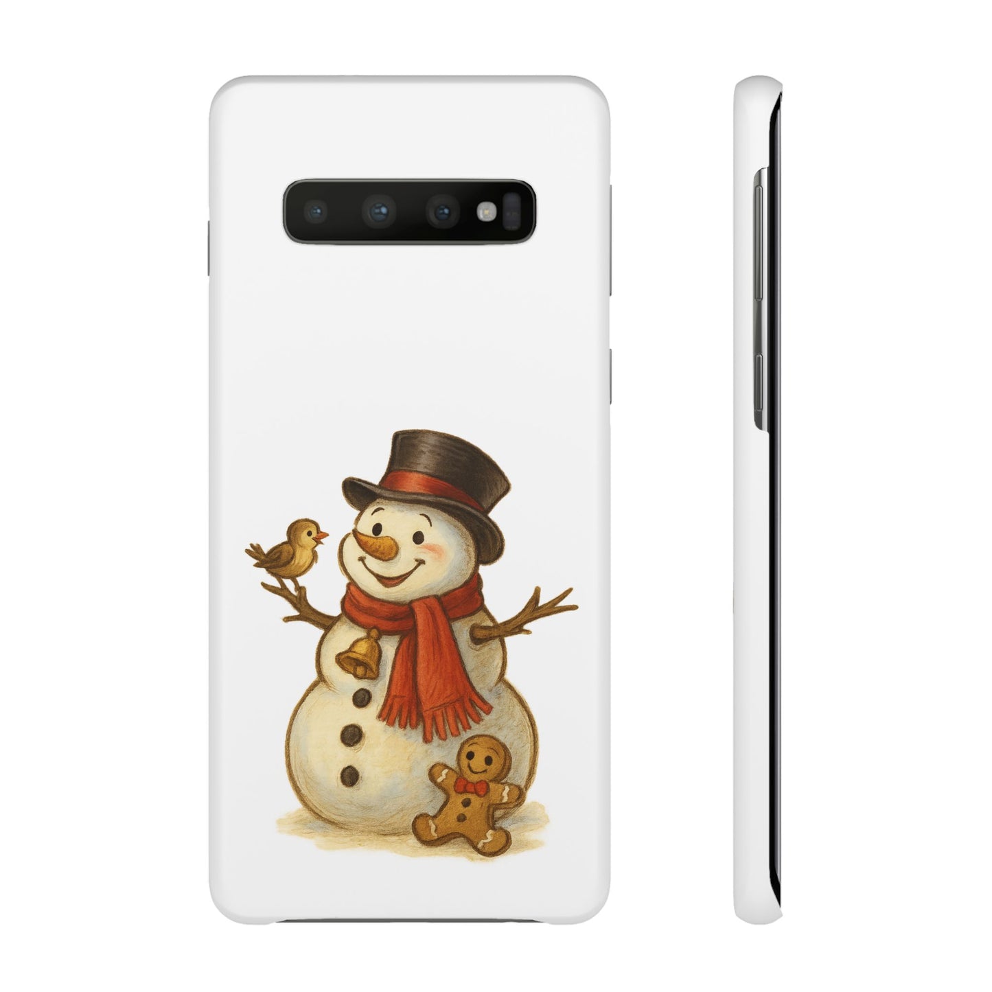 Festive Snowman Phone Case, Winter Holiday Phone Cover, Cute Snowman Snap Case, Christmas Gift for Phone Lovers, Seasonal Tech Accessories