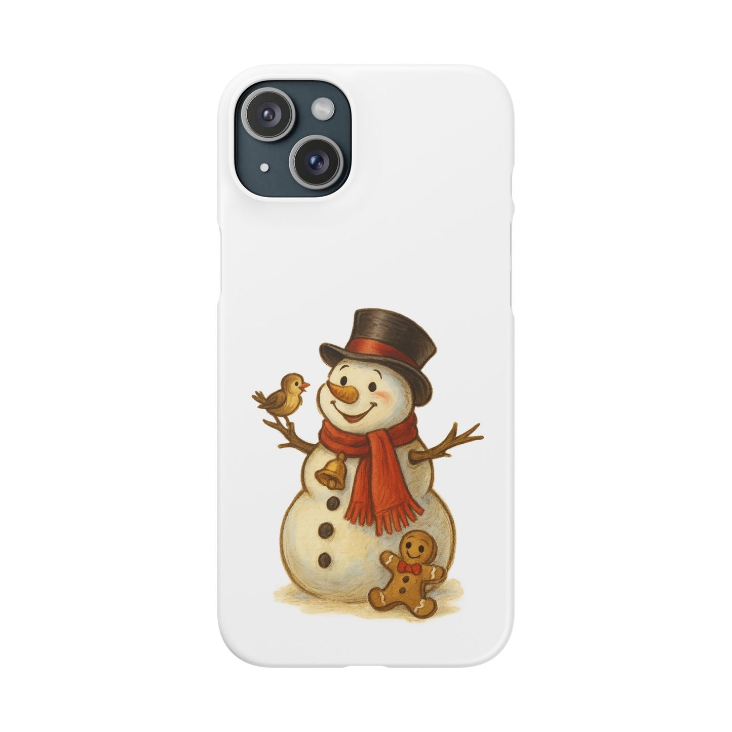 Festive Snowman Phone Case, Winter Holiday Phone Cover, Cute Snowman Snap Case, Christmas Gift for Phone Lovers, Seasonal Tech Accessories