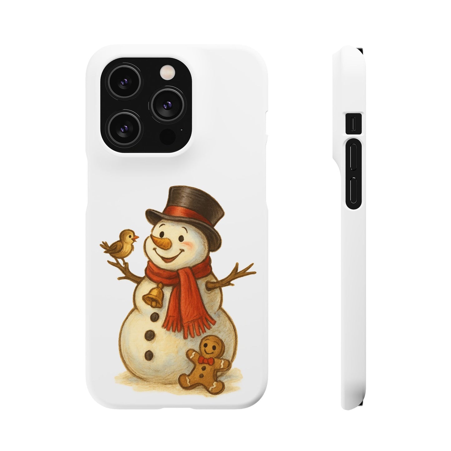 Festive Snowman Phone Case, Winter Holiday Phone Cover, Cute Snowman Snap Case, Christmas Gift for Phone Lovers, Seasonal Tech Accessories