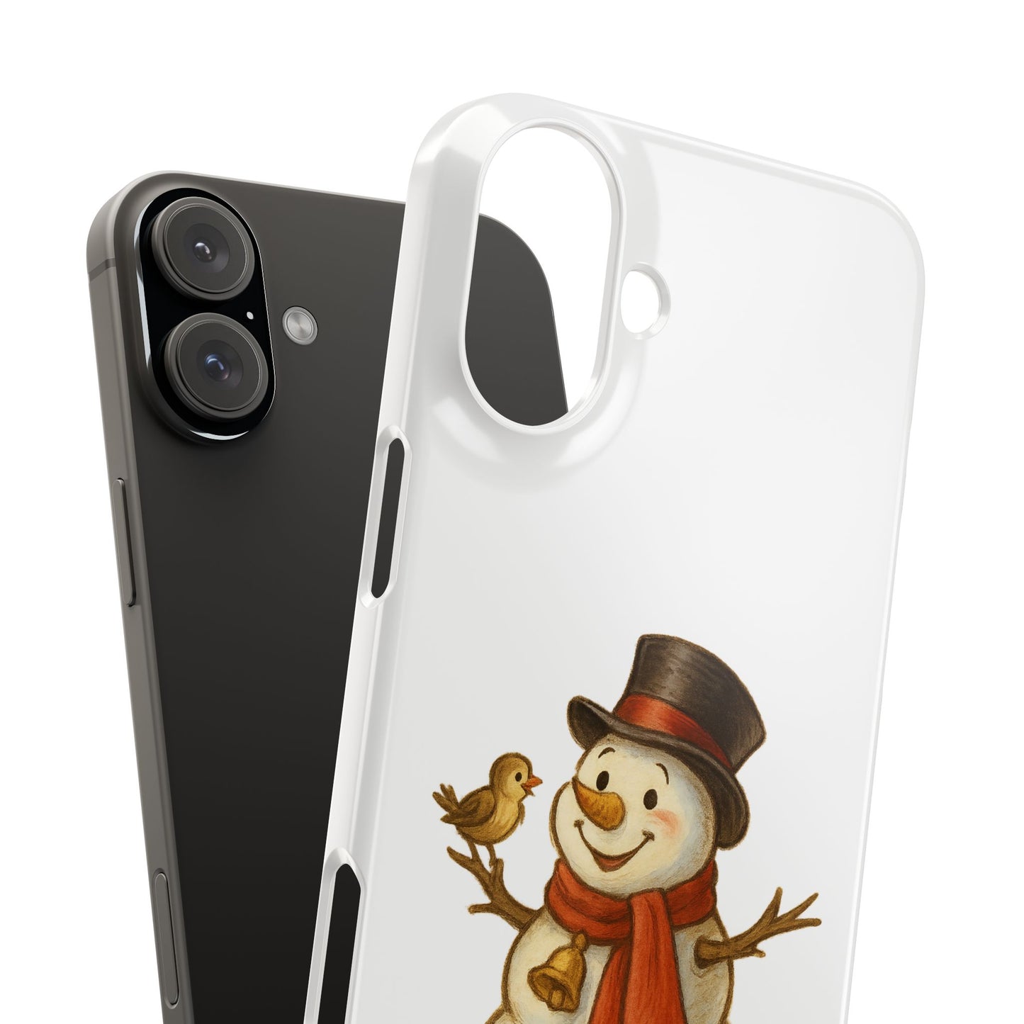 Festive Snowman Phone Case, Winter Holiday Phone Cover, Cute Snowman Snap Case, Christmas Gift for Phone Lovers, Seasonal Tech Accessories