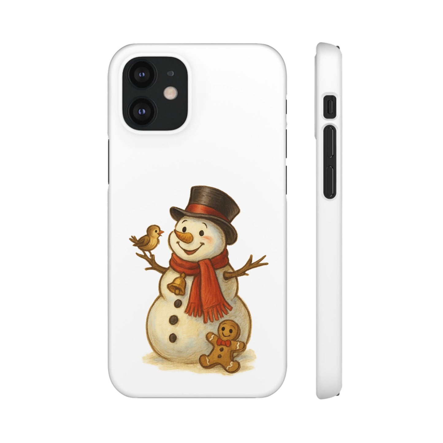 Festive Snowman Phone Case, Winter Holiday Phone Cover, Cute Snowman Snap Case, Christmas Gift for Phone Lovers, Seasonal Tech Accessories