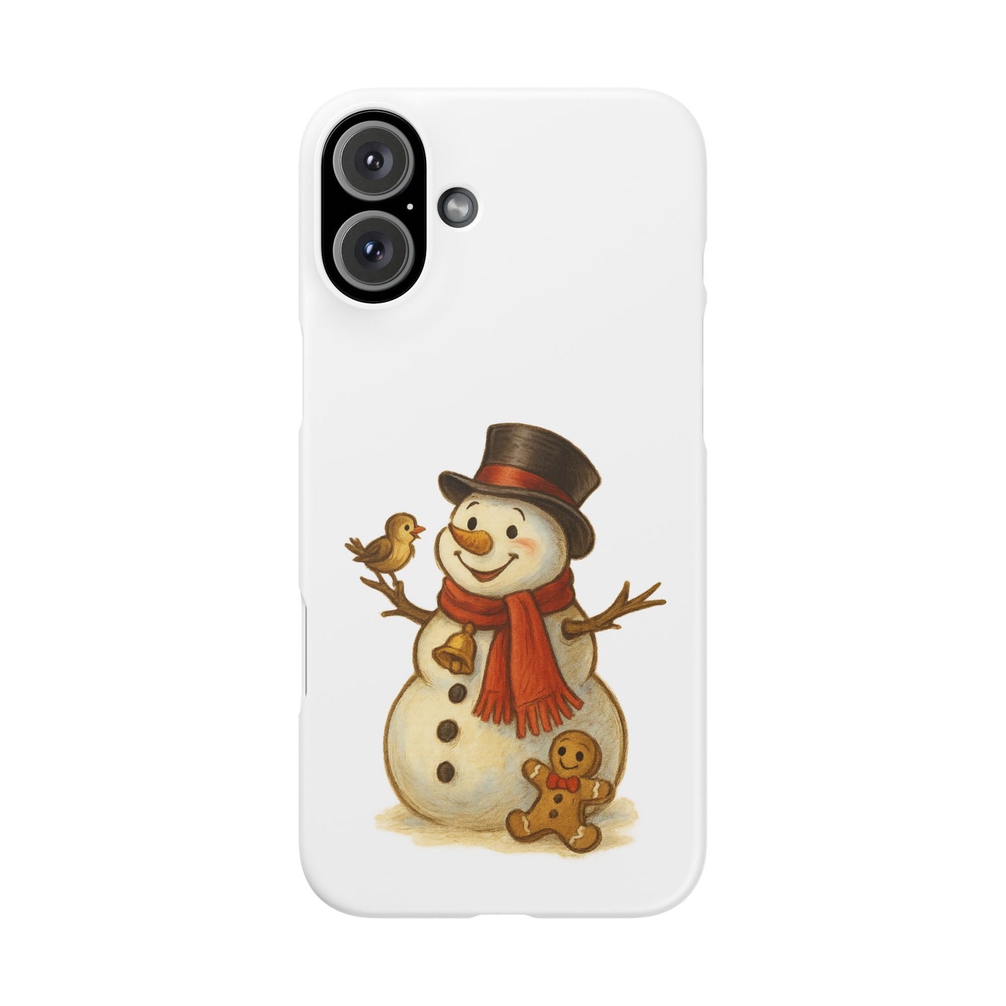 Festive Snowman Phone Case, Winter Holiday Phone Cover, Cute Snowman Snap Case, Christmas Gift for Phone Lovers, Seasonal Tech Accessories