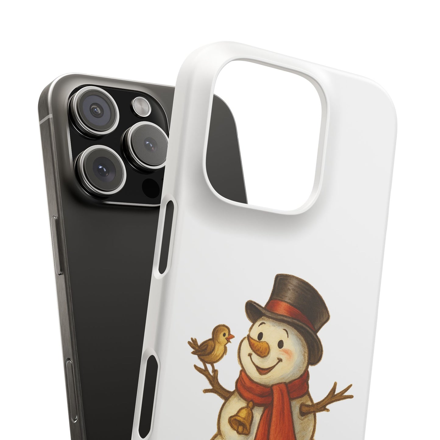 Festive Snowman Phone Case, Winter Holiday Phone Cover, Cute Snowman Snap Case, Christmas Gift for Phone Lovers, Seasonal Tech Accessories