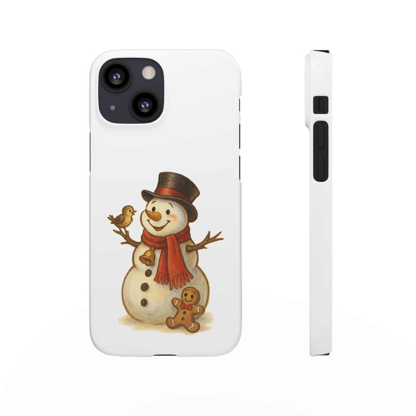 Festive Snowman Phone Case, Winter Holiday Phone Cover, Cute Snowman Snap Case, Christmas Gift for Phone Lovers, Seasonal Tech Accessories