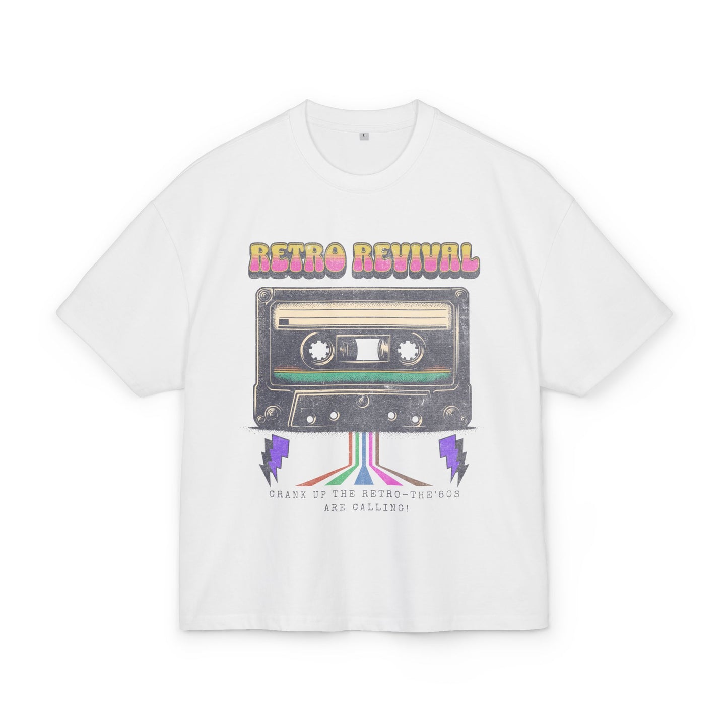 Retro Revival Box Tee - Vintage Cassette Graphic T-Shirt