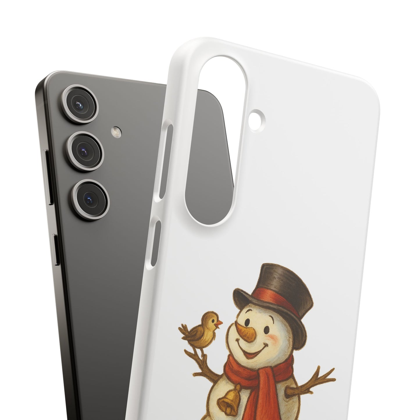 Festive Snowman Phone Case, Winter Holiday Phone Cover, Cute Snowman Snap Case, Christmas Gift for Phone Lovers, Seasonal Tech Accessories
