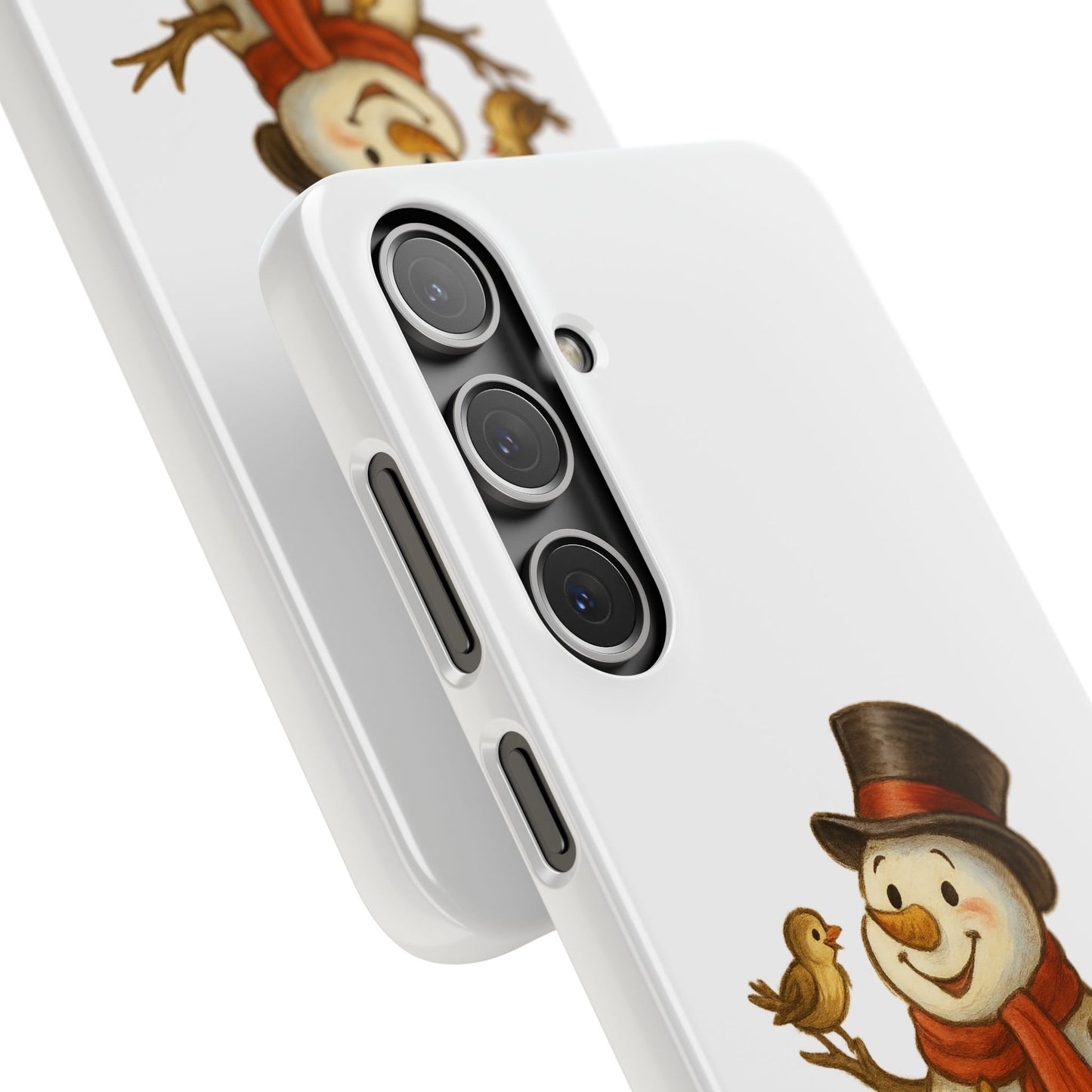 Festive Snowman Phone Case, Winter Holiday Phone Cover, Cute Snowman Snap Case, Christmas Gift for Phone Lovers, Seasonal Tech Accessories
