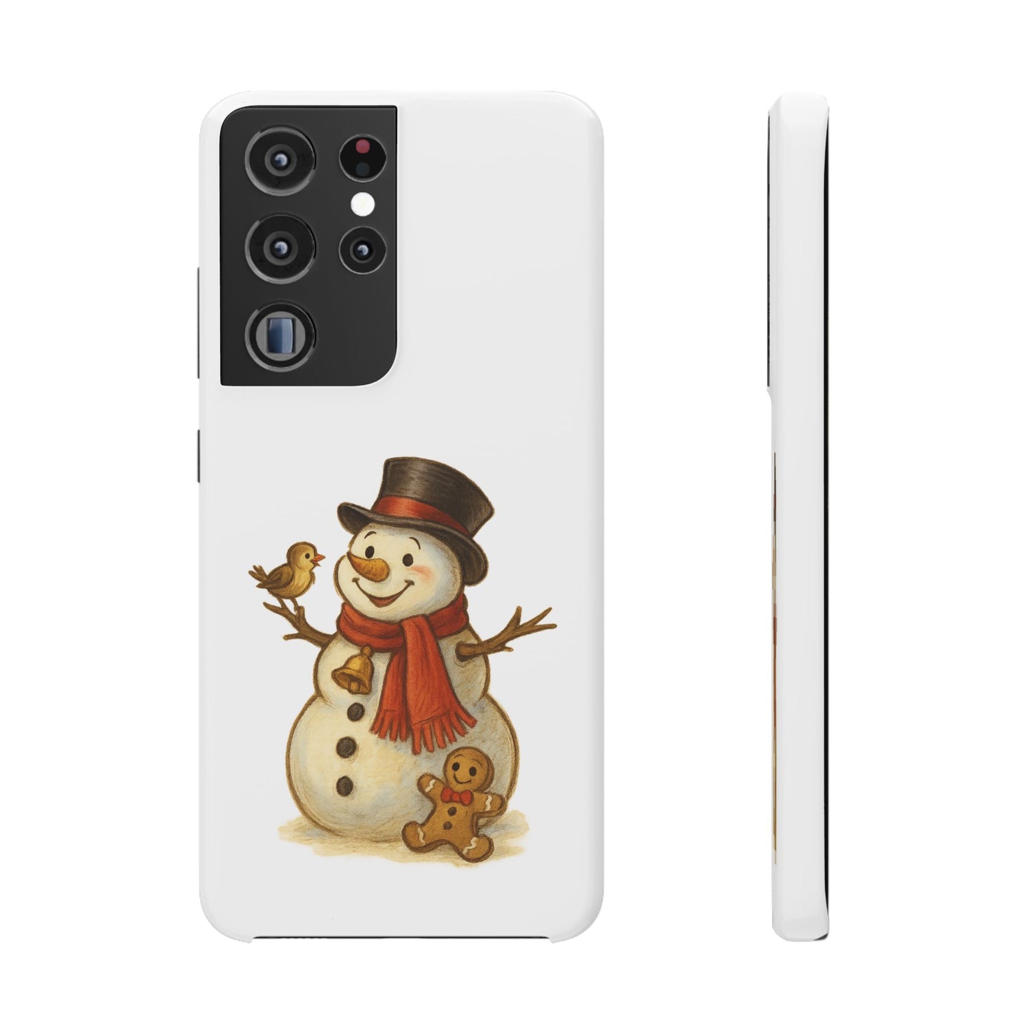 Festive Snowman Phone Case, Winter Holiday Phone Cover, Cute Snowman Snap Case, Christmas Gift for Phone Lovers, Seasonal Tech Accessories