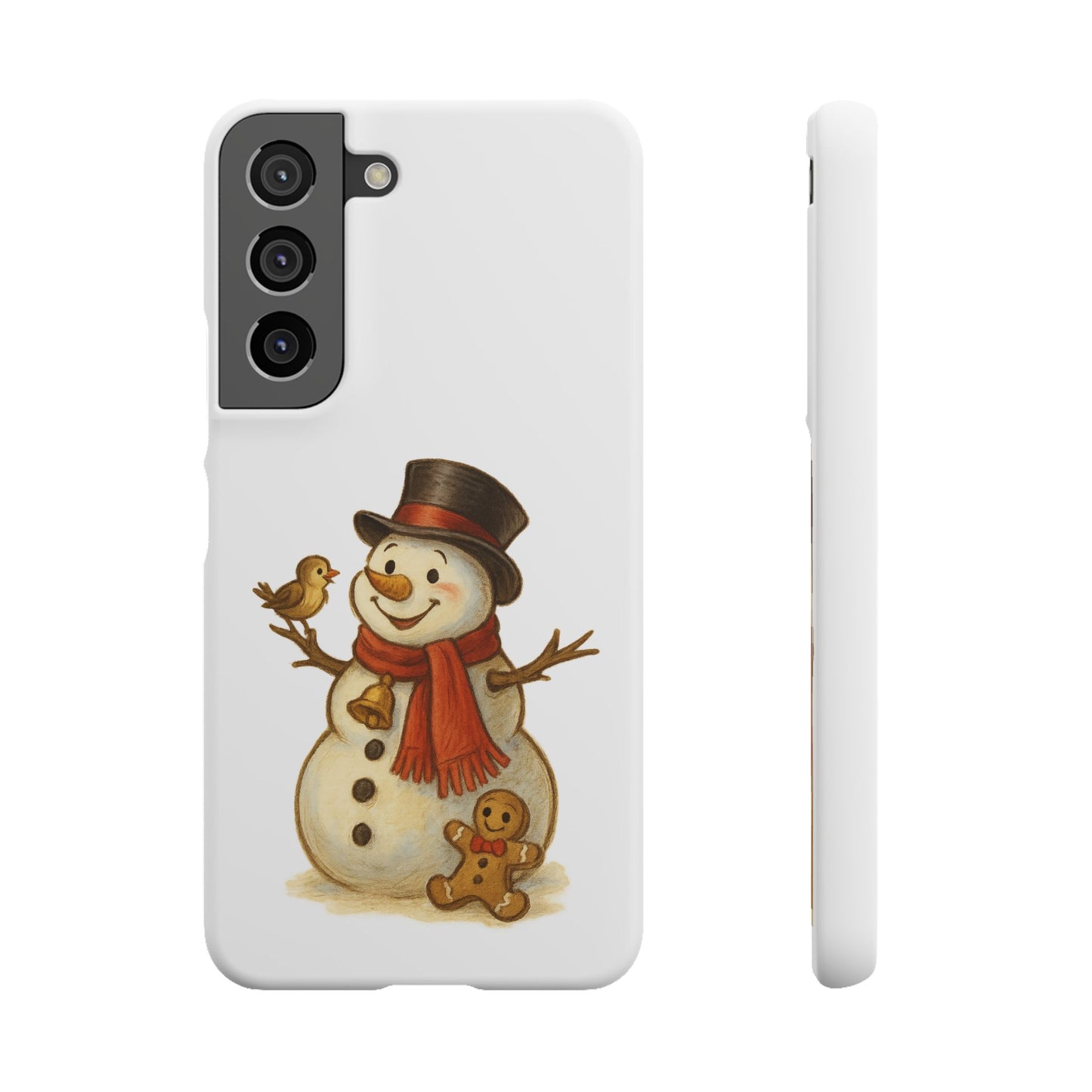 Festive Snowman Phone Case, Winter Holiday Phone Cover, Cute Snowman Snap Case, Christmas Gift for Phone Lovers, Seasonal Tech Accessories