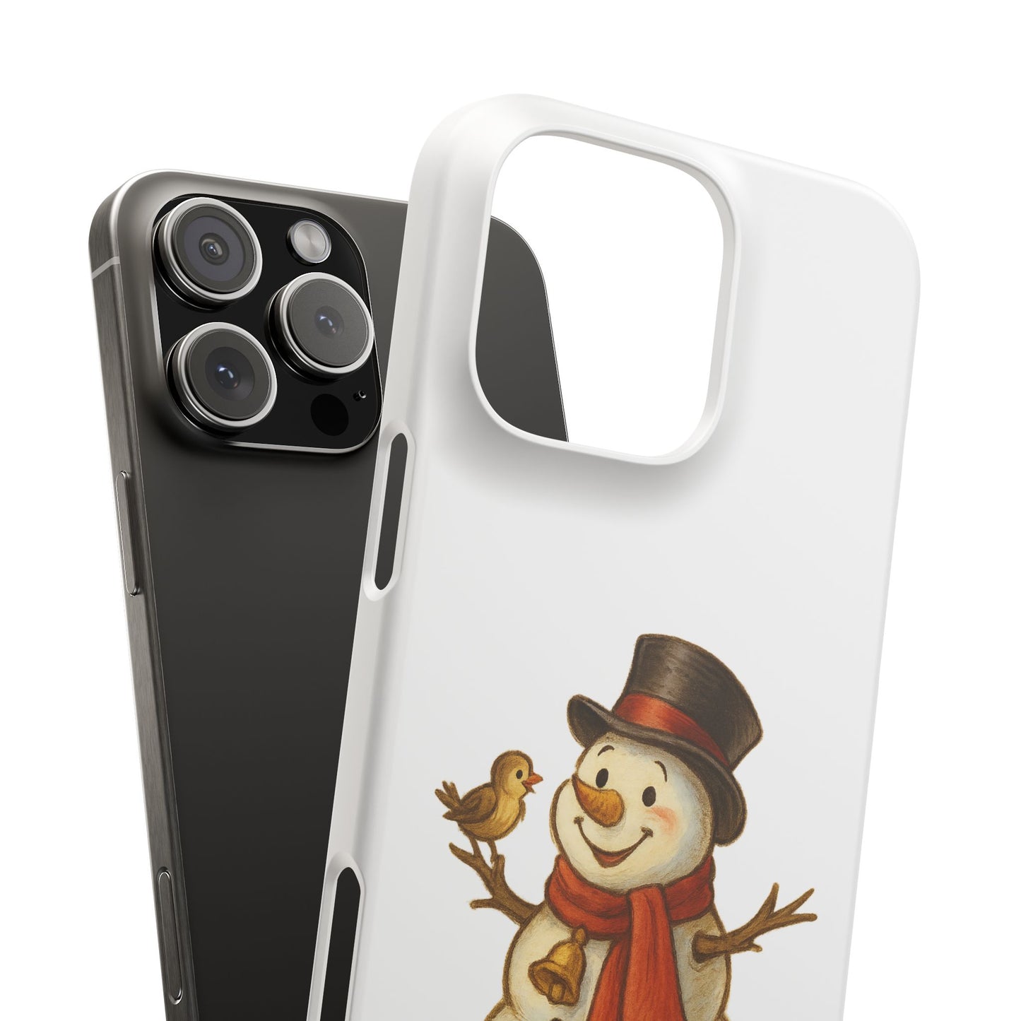 Festive Snowman Phone Case, Winter Holiday Phone Cover, Cute Snowman Snap Case, Christmas Gift for Phone Lovers, Seasonal Tech Accessories