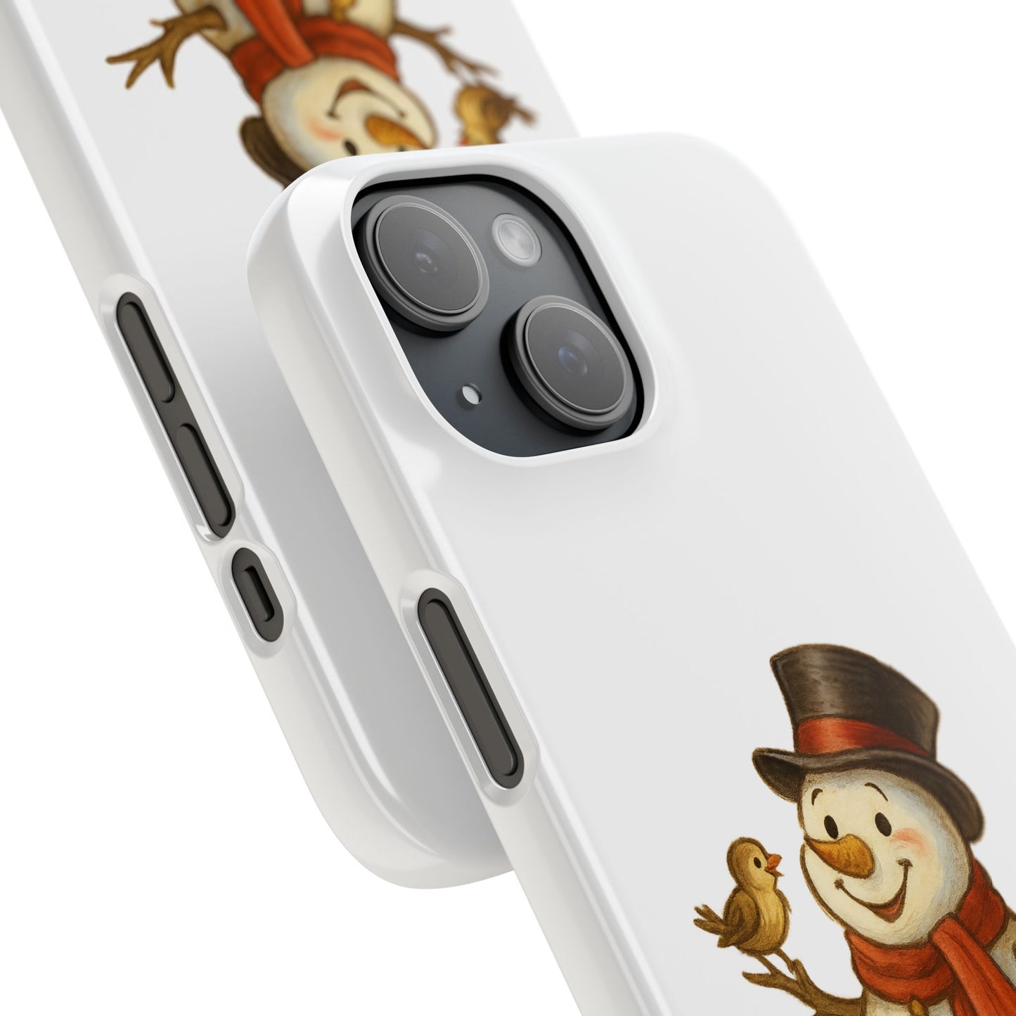 Festive Snowman Phone Case, Winter Holiday Phone Cover, Cute Snowman Snap Case, Christmas Gift for Phone Lovers, Seasonal Tech Accessories