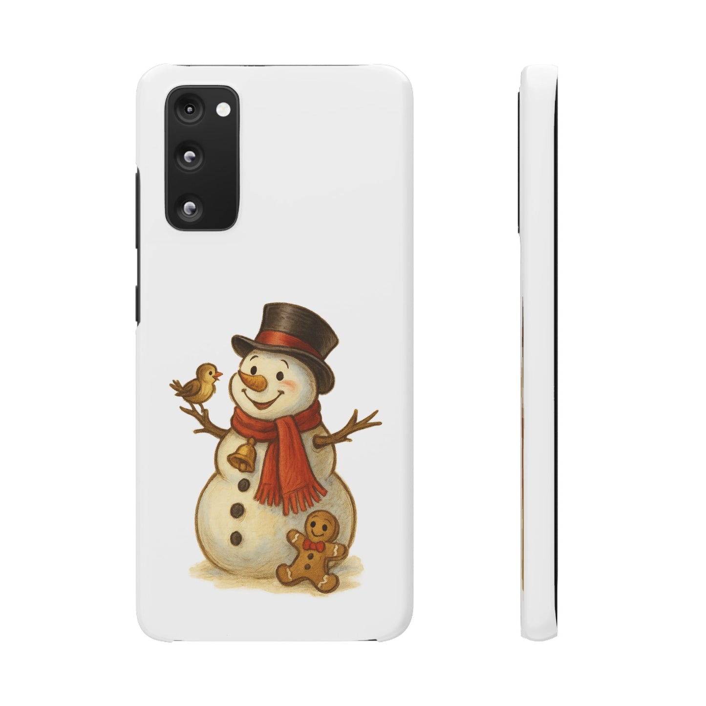 Festive Snowman Phone Case, Winter Holiday Phone Cover, Cute Snowman Snap Case, Christmas Gift for Phone Lovers, Seasonal Tech Accessories