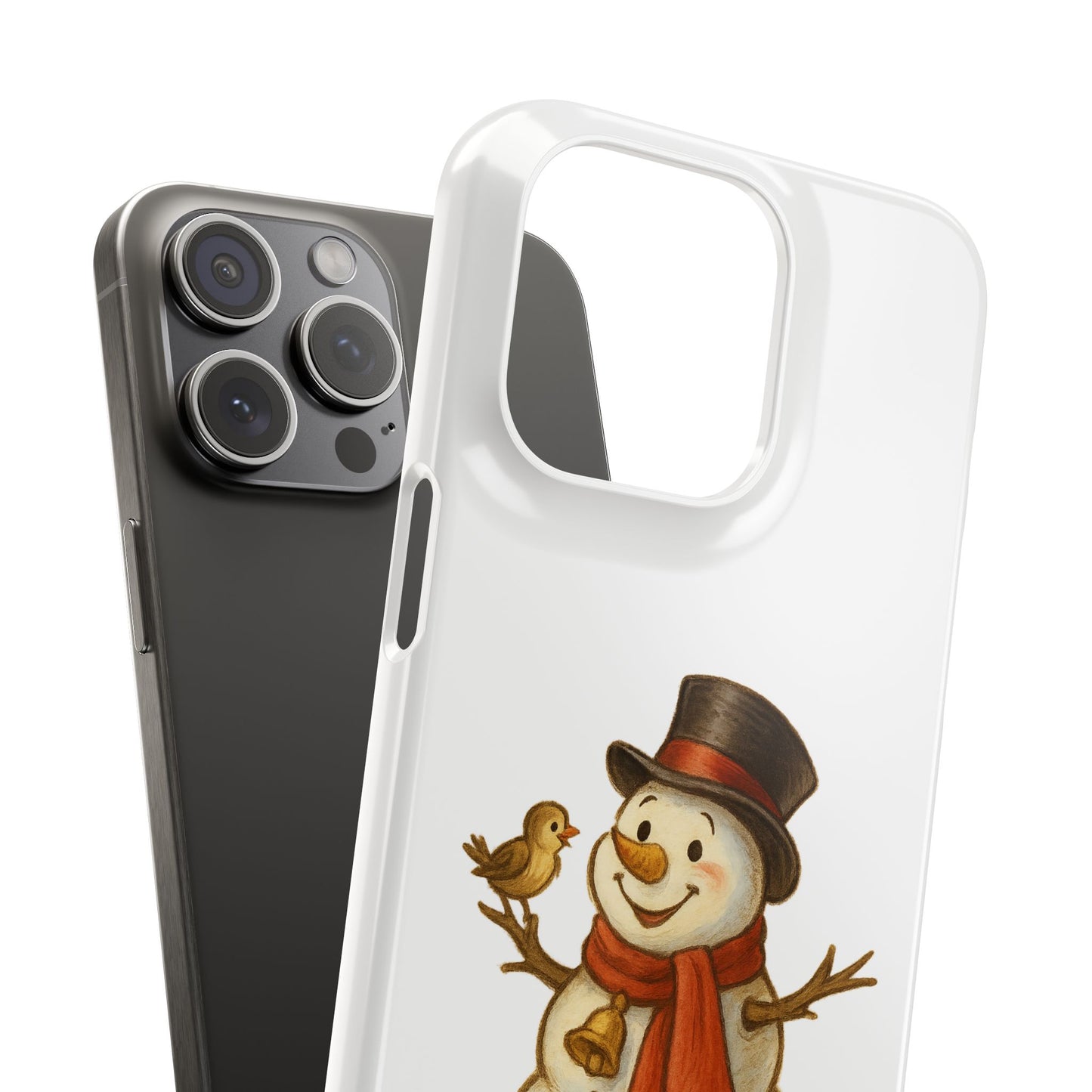 Festive Snowman Phone Case, Winter Holiday Phone Cover, Cute Snowman Snap Case, Christmas Gift for Phone Lovers, Seasonal Tech Accessories