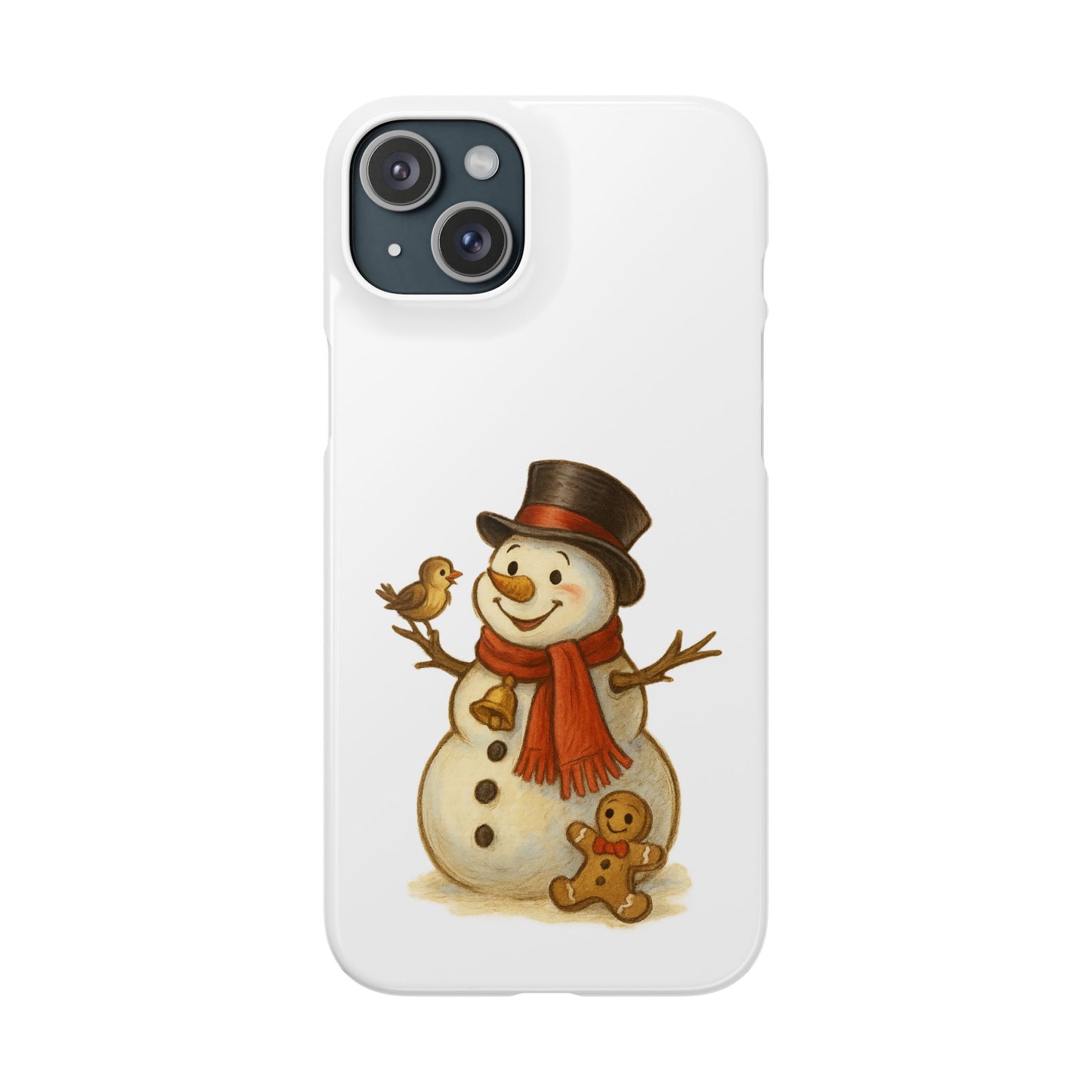 Festive Snowman Phone Case, Winter Holiday Phone Cover, Cute Snowman Snap Case, Christmas Gift for Phone Lovers, Seasonal Tech Accessories