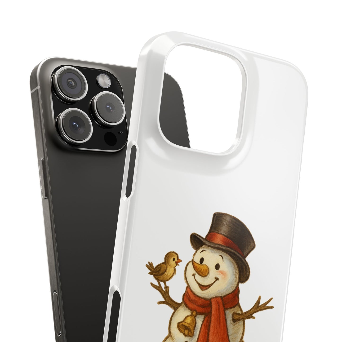Festive Snowman Phone Case, Winter Holiday Phone Cover, Cute Snowman Snap Case, Christmas Gift for Phone Lovers, Seasonal Tech Accessories
