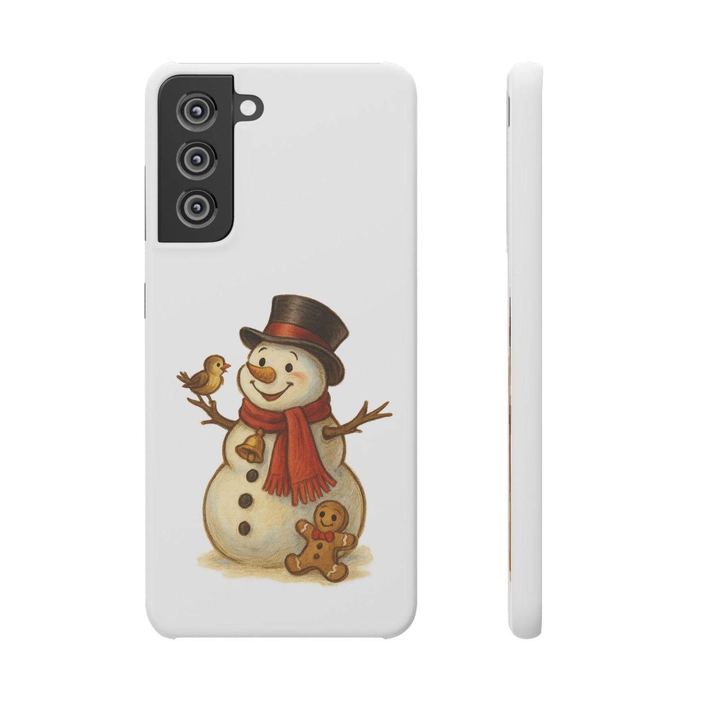 Festive Snowman Phone Case, Winter Holiday Phone Cover, Cute Snowman Snap Case, Christmas Gift for Phone Lovers, Seasonal Tech Accessories