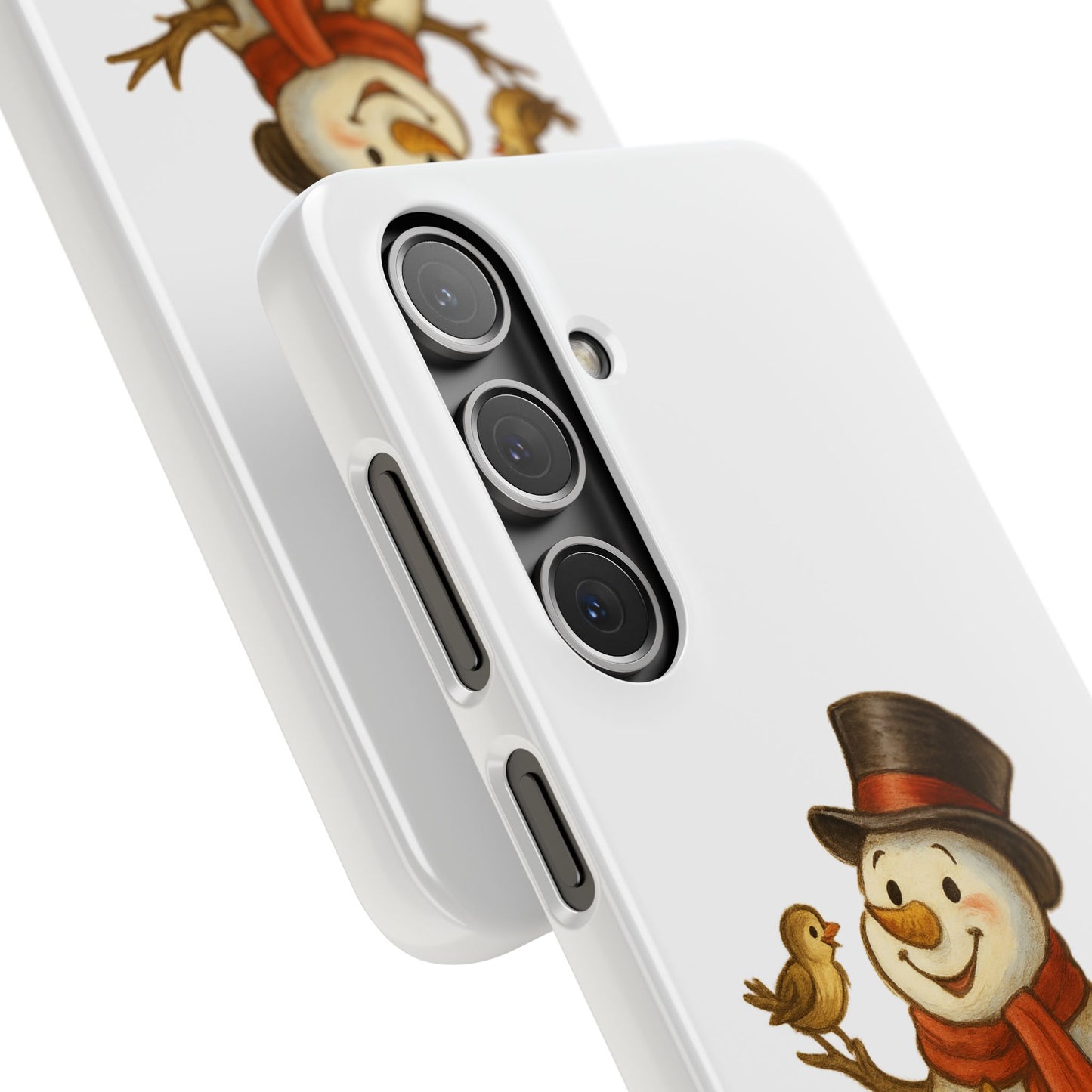 Festive Snowman Phone Case, Winter Holiday Phone Cover, Cute Snowman Snap Case, Christmas Gift for Phone Lovers, Seasonal Tech Accessories