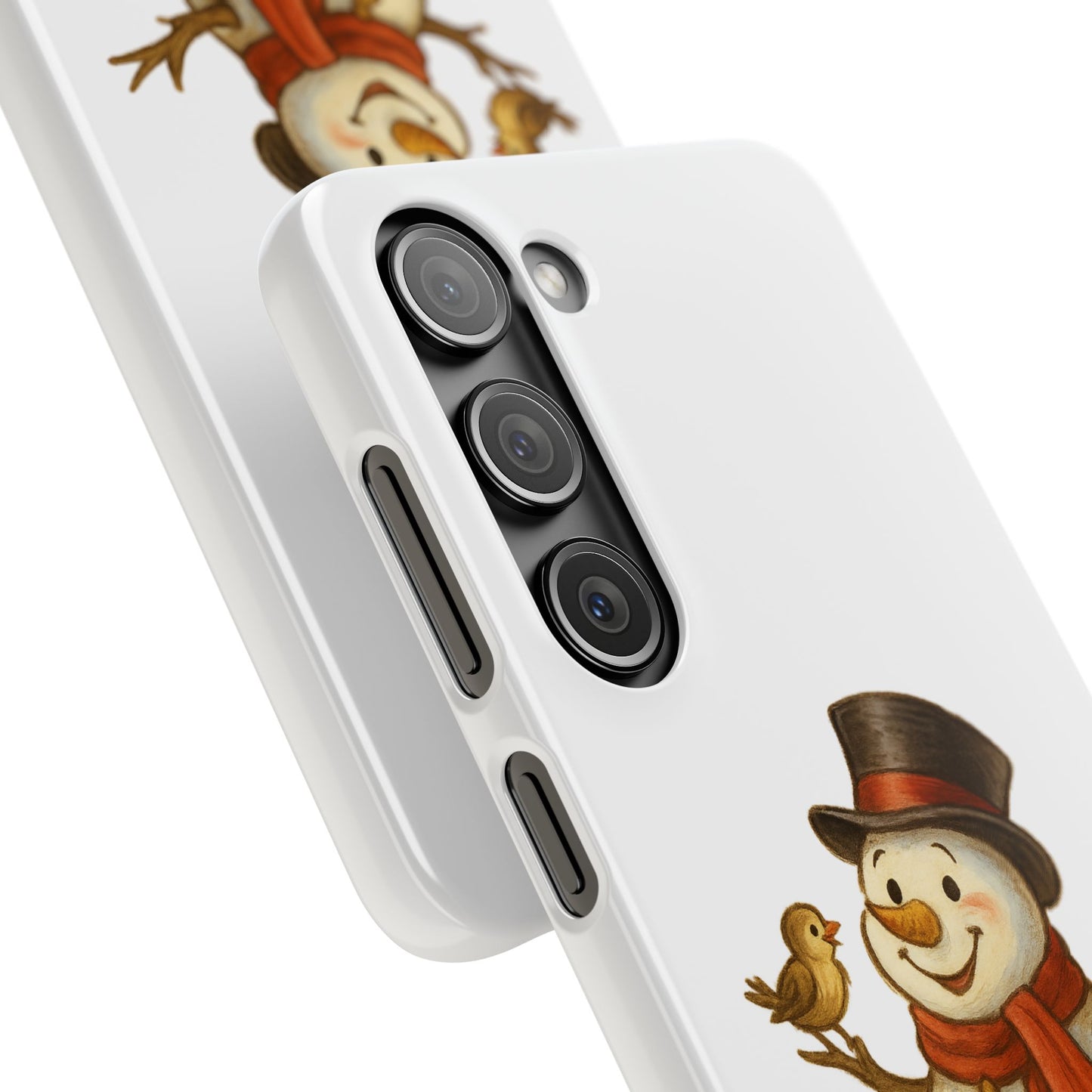 Festive Snowman Phone Case, Winter Holiday Phone Cover, Cute Snowman Snap Case, Christmas Gift for Phone Lovers, Seasonal Tech Accessories