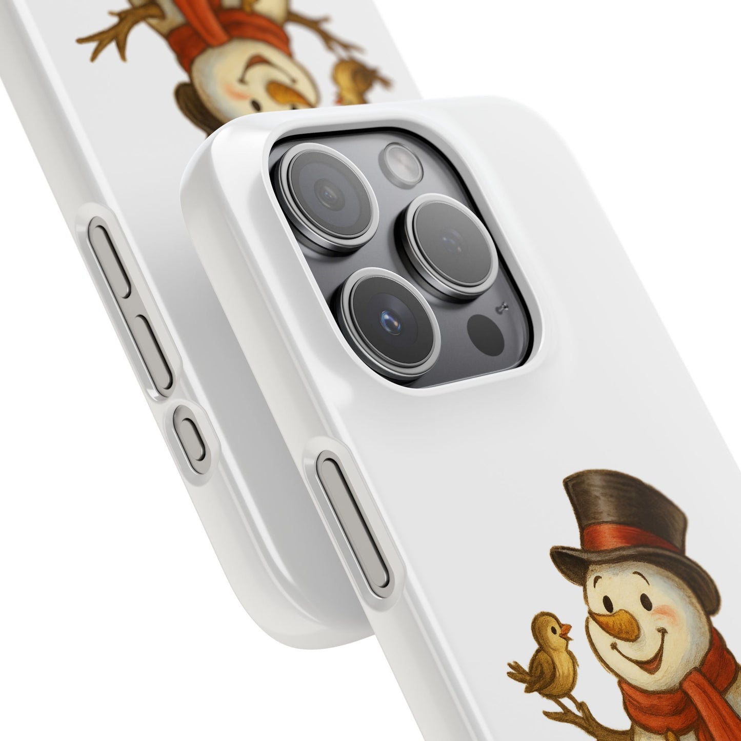 Festive Snowman Phone Case, Winter Holiday Phone Cover, Cute Snowman Snap Case, Christmas Gift for Phone Lovers, Seasonal Tech Accessories