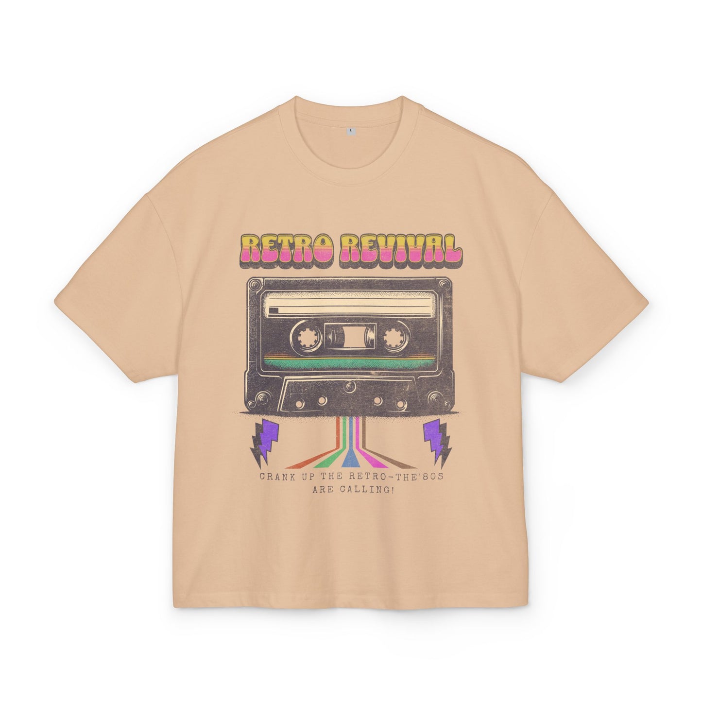 Retro Revival Box Tee - Vintage Cassette Graphic T-Shirt