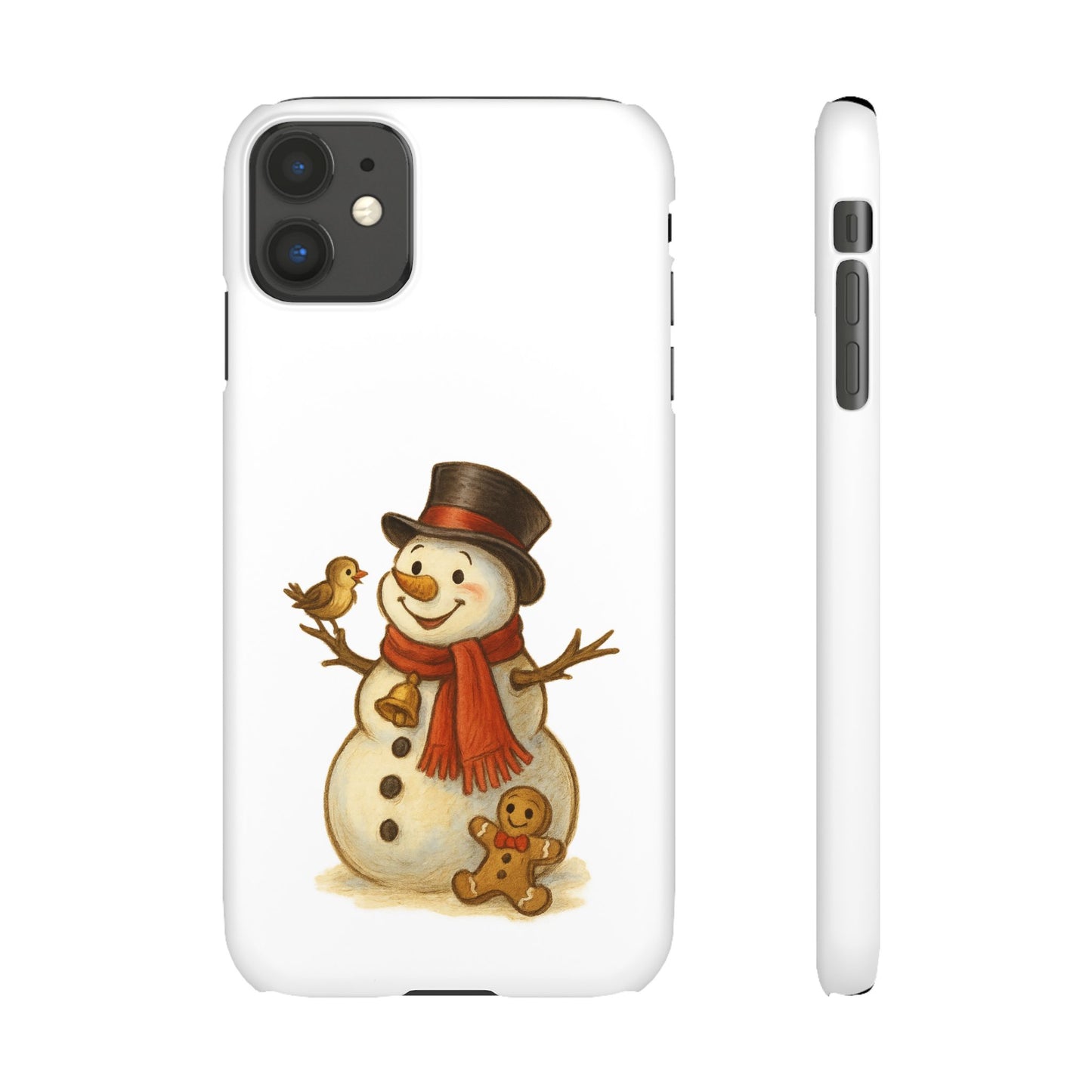 Festive Snowman Phone Case, Winter Holiday Phone Cover, Cute Snowman Snap Case, Christmas Gift for Phone Lovers, Seasonal Tech Accessories