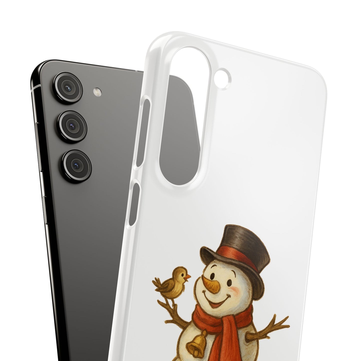 Festive Snowman Phone Case, Winter Holiday Phone Cover, Cute Snowman Snap Case, Christmas Gift for Phone Lovers, Seasonal Tech Accessories