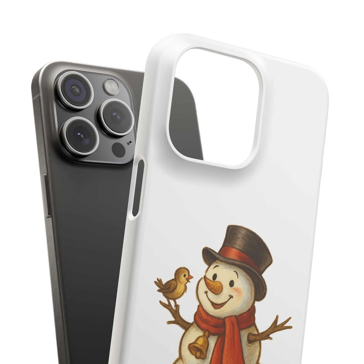 Festive Snowman Phone Case, Winter Holiday Phone Cover, Cute Snowman Snap Case, Christmas Gift for Phone Lovers, Seasonal Tech Accessories