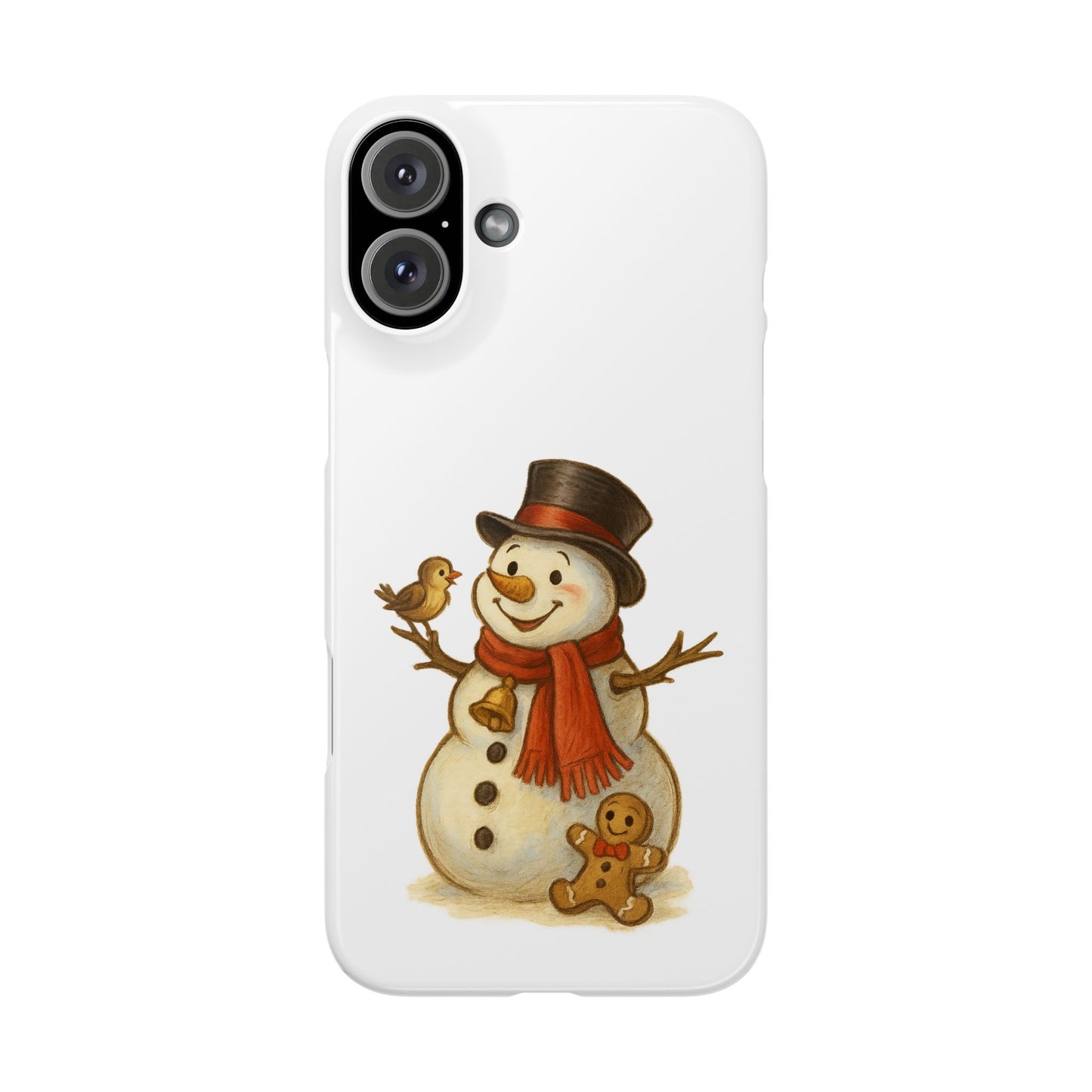 Festive Snowman Phone Case, Winter Holiday Phone Cover, Cute Snowman Snap Case, Christmas Gift for Phone Lovers, Seasonal Tech Accessories