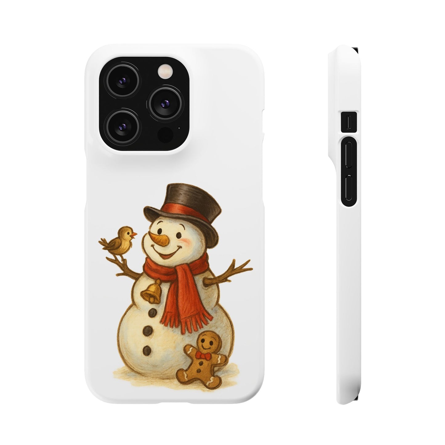 Festive Snowman Phone Case, Winter Holiday Phone Cover, Cute Snowman Snap Case, Christmas Gift for Phone Lovers, Seasonal Tech Accessories