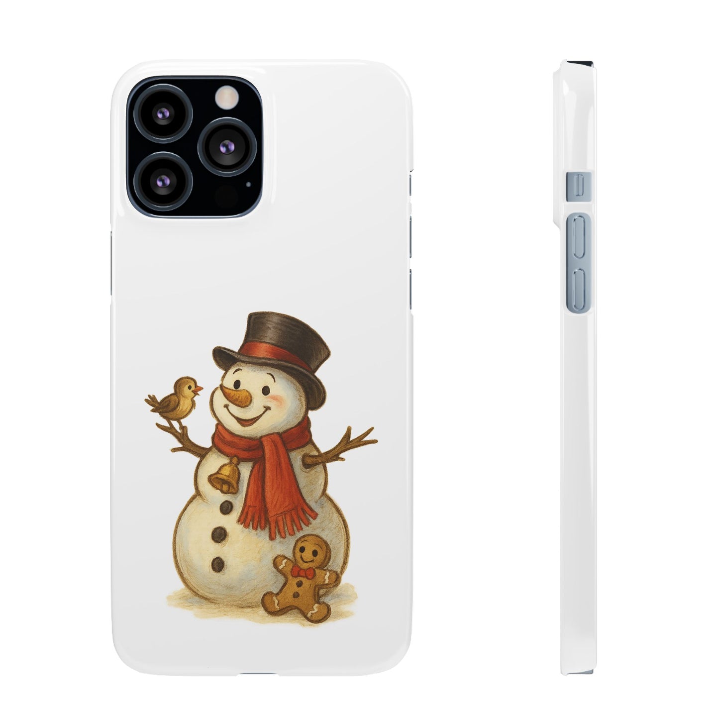 Festive Snowman Phone Case, Winter Holiday Phone Cover, Cute Snowman Snap Case, Christmas Gift for Phone Lovers, Seasonal Tech Accessories