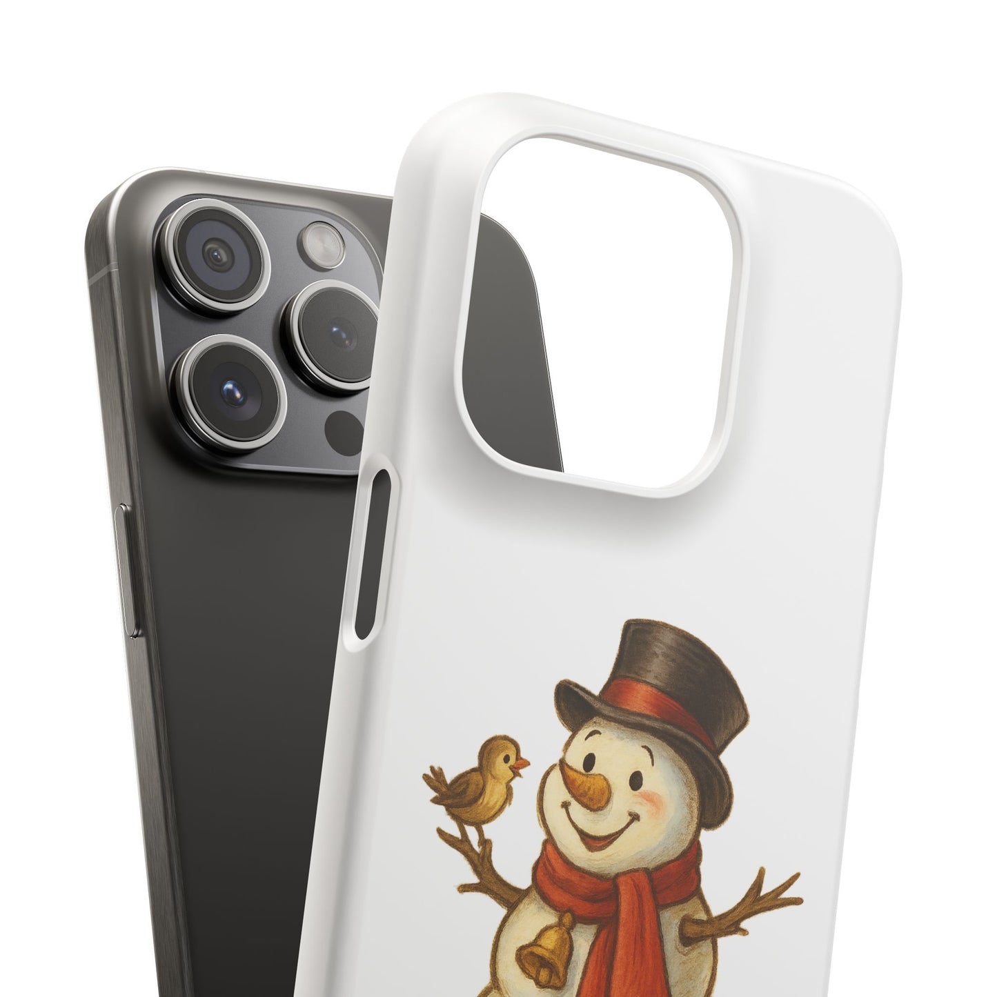 Festive Snowman Phone Case, Winter Holiday Phone Cover, Cute Snowman Snap Case, Christmas Gift for Phone Lovers, Seasonal Tech Accessories