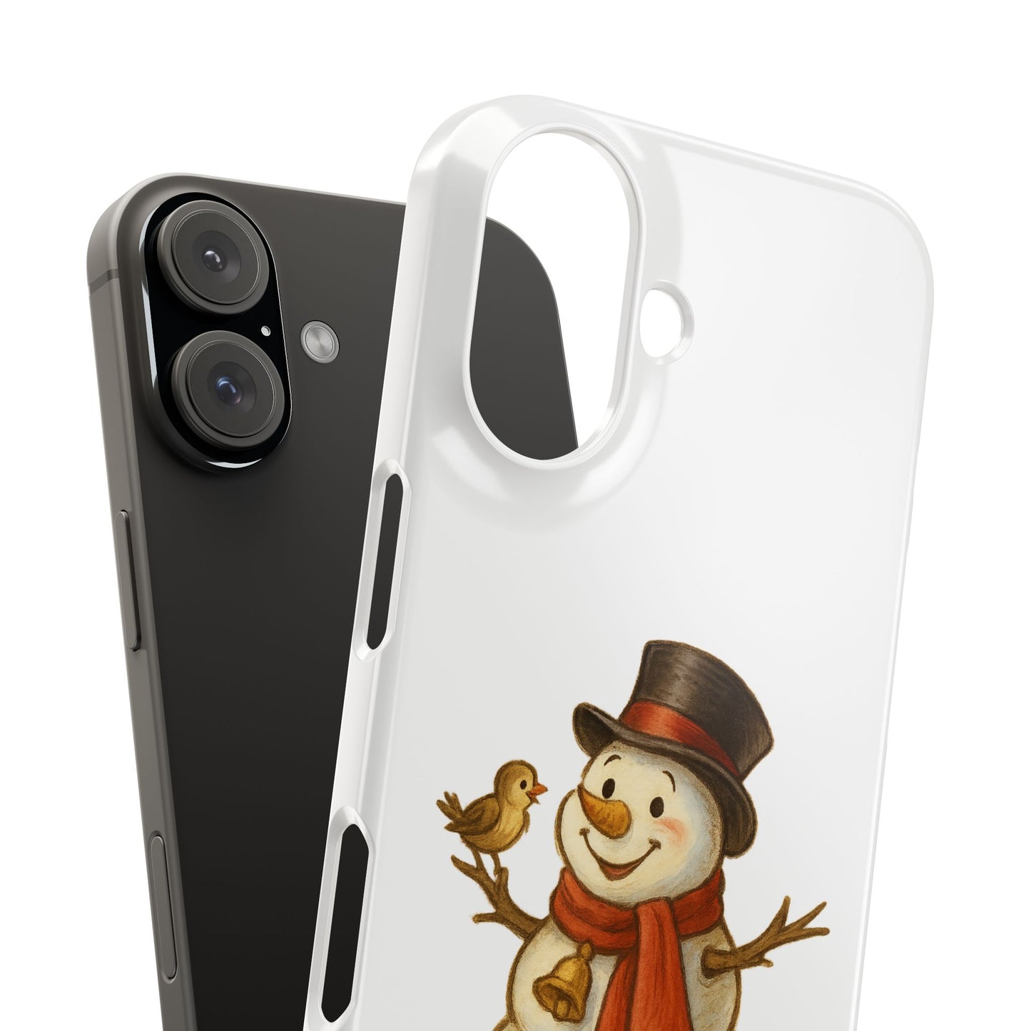 Festive Snowman Phone Case, Winter Holiday Phone Cover, Cute Snowman Snap Case, Christmas Gift for Phone Lovers, Seasonal Tech Accessories