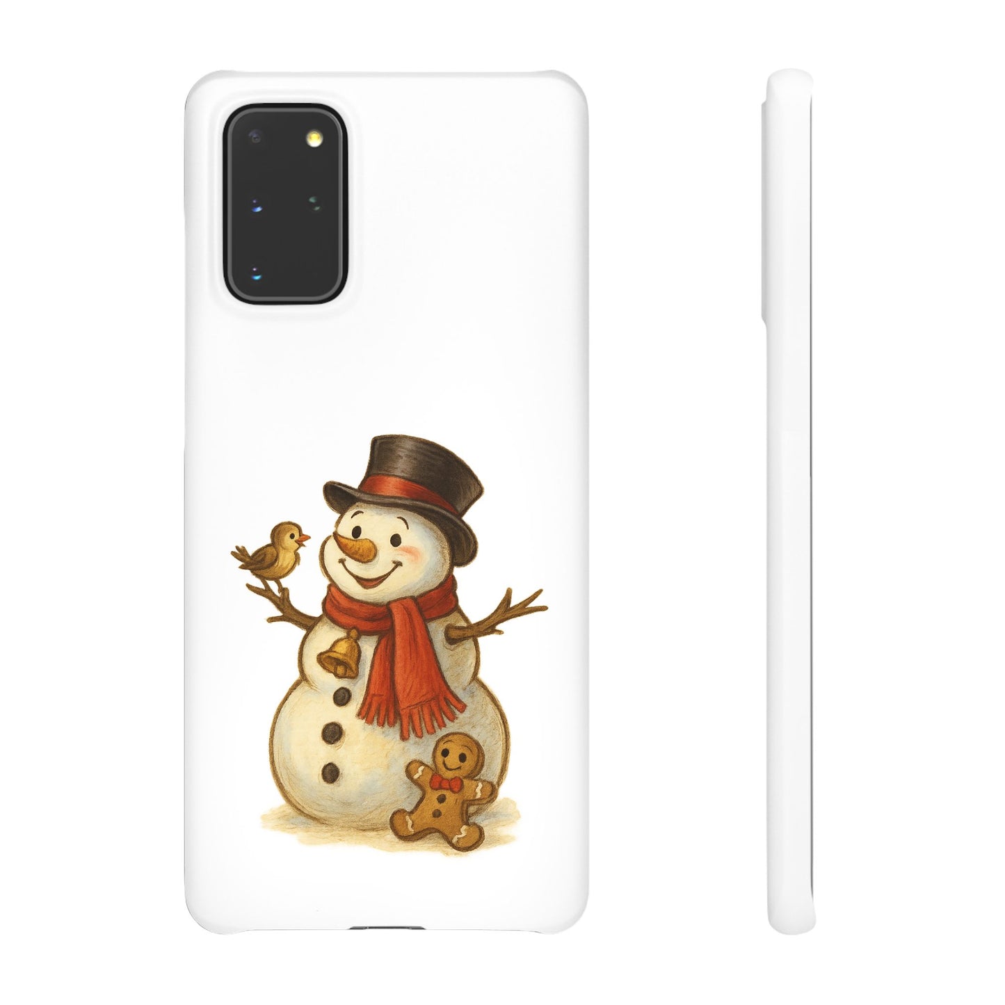 Festive Snowman Phone Case, Winter Holiday Phone Cover, Cute Snowman Snap Case, Christmas Gift for Phone Lovers, Seasonal Tech Accessories